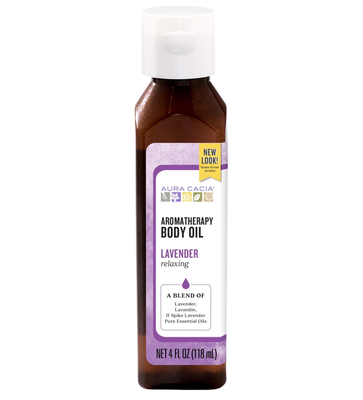 Aura Cacia Lavender Harvest Aromatherapy Massage Oil 118 ml | Natural Essential Oil for Relaxation & Wellness - Buy Online on GoSupps.com