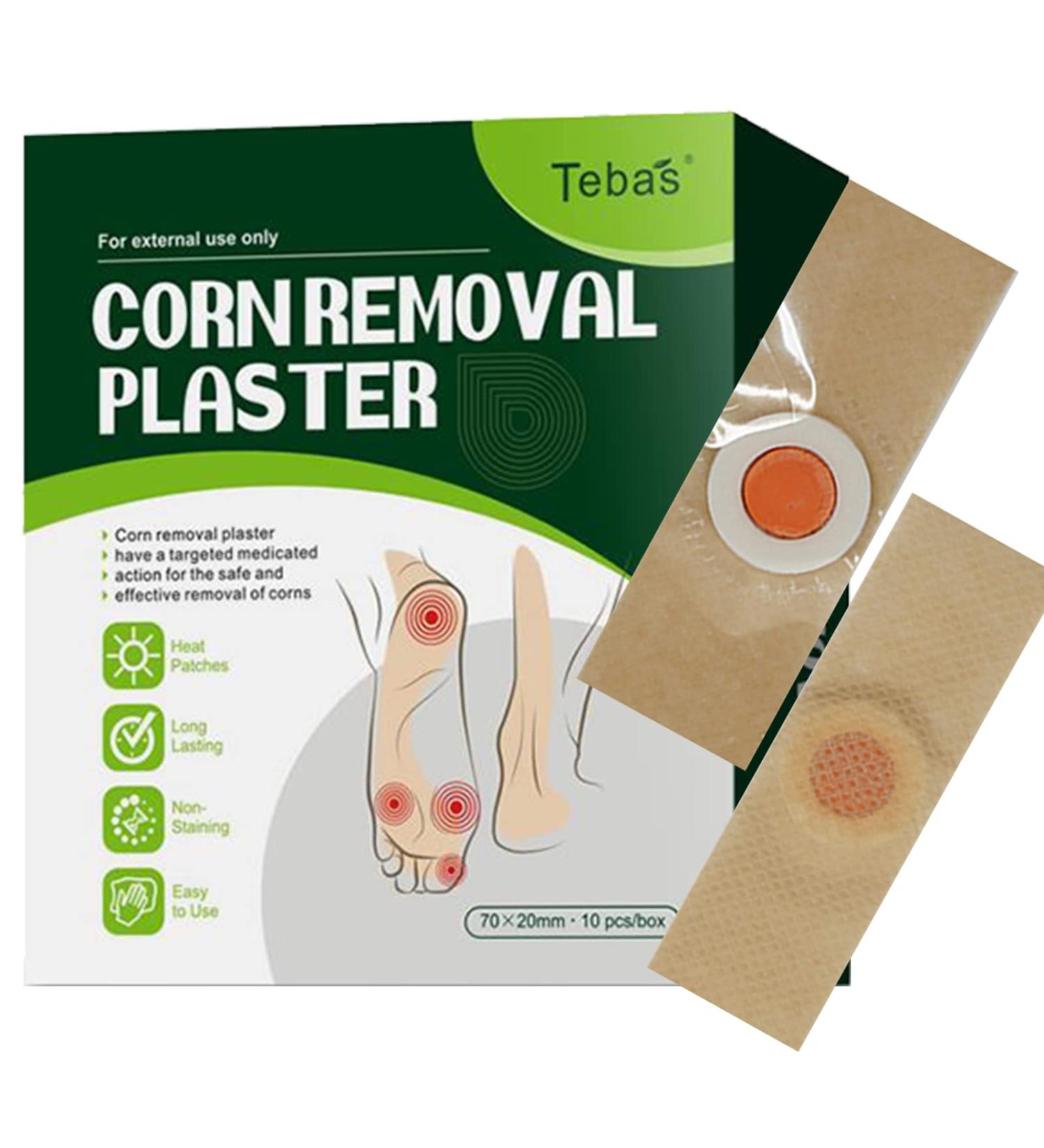 Tebas Corn Removers 10 Pack - Corn & Callus Remover Patches with Salicylic Acid - Natural Herbal Ingredients - Foot Corn Removal Cushions - Buy Online on GoSupps.com