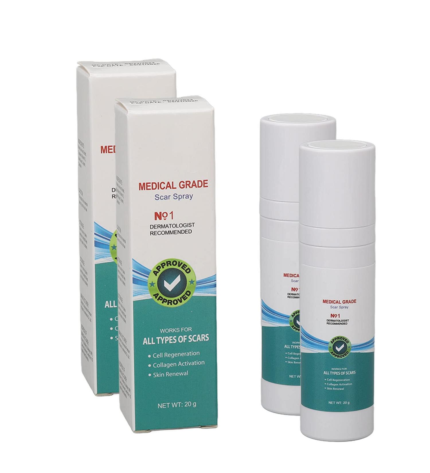 Scar Spray 2pcs Stretch Mark Care 20g - Gentle Skin Care & Scar Removal Spray - Buy Online on GoSupps.com