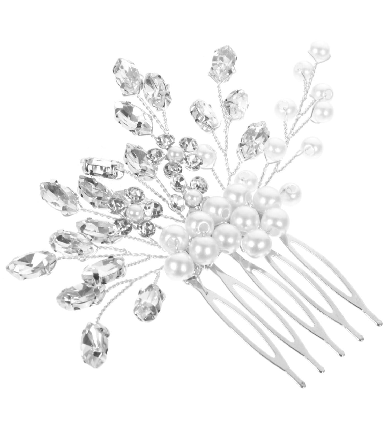 minkissy Bridal Hair Accessories Hair Jewelry Hair Comb Wedding Hair Combs for Women Accessories Decorative Hair Combs for Women Hair Styling Accessories Hair Piece Bride Pearl Manual