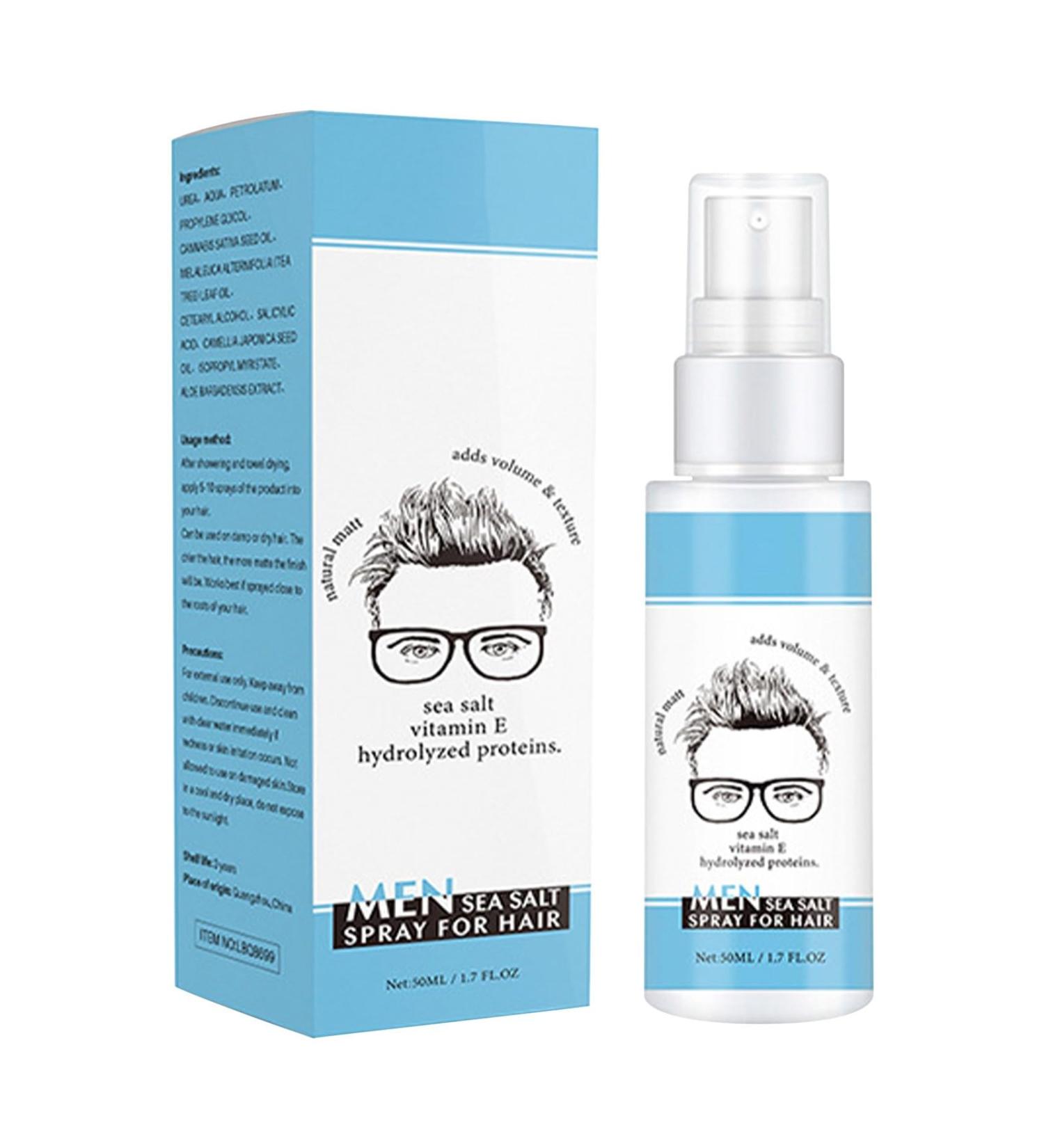 Men's Sea Salt Spray Sea Salt Spray for Hair Men Natural & Organic Creates Waves and Textures with a Matt Finish Quick Texturizing Hair Styling Volume Spray (50ml) - Buy Online on GoSupps.com