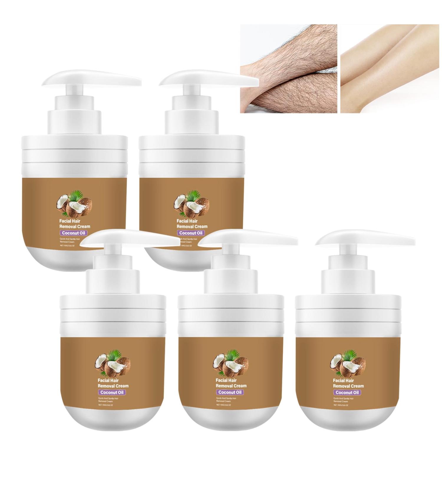 WRANBAO Product Description Coconut oil facial hair removal cream for face & body lip hair and beard soothing soft nonsticky suitable for armpits legs men and women 5 pieces 5 pieces - Buy Online on GoSupps.com