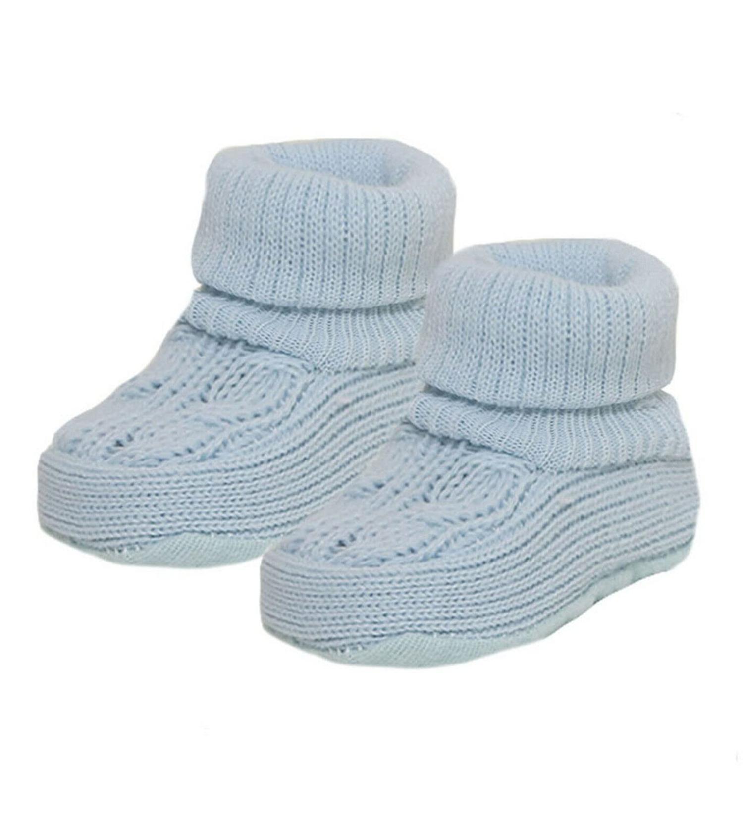 Royal Icon Baby Booties 0-3 Months Warm and Safe Baby Slippers Newborn Booties for Babies Baby Boys Girls Boots Soft Stylish Booties Ri403 0 Months Blue