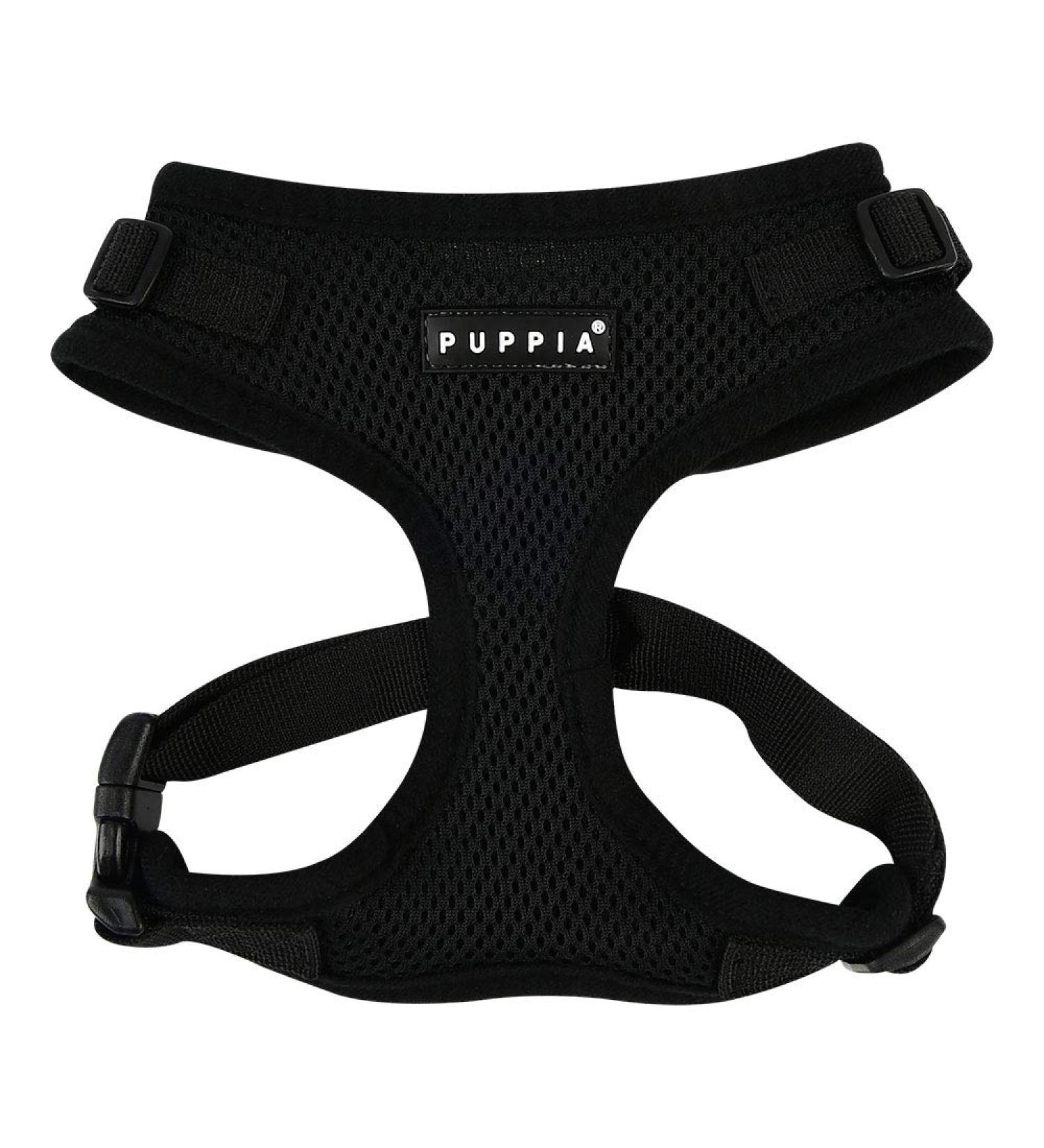 Puppia RiteFit Adjustable Dog Harness for Small to Medium-Sized Dogs | Soft & Versatile | Atani Train Crockery for Puppies - Black M - Buy Online on GoSupps.com