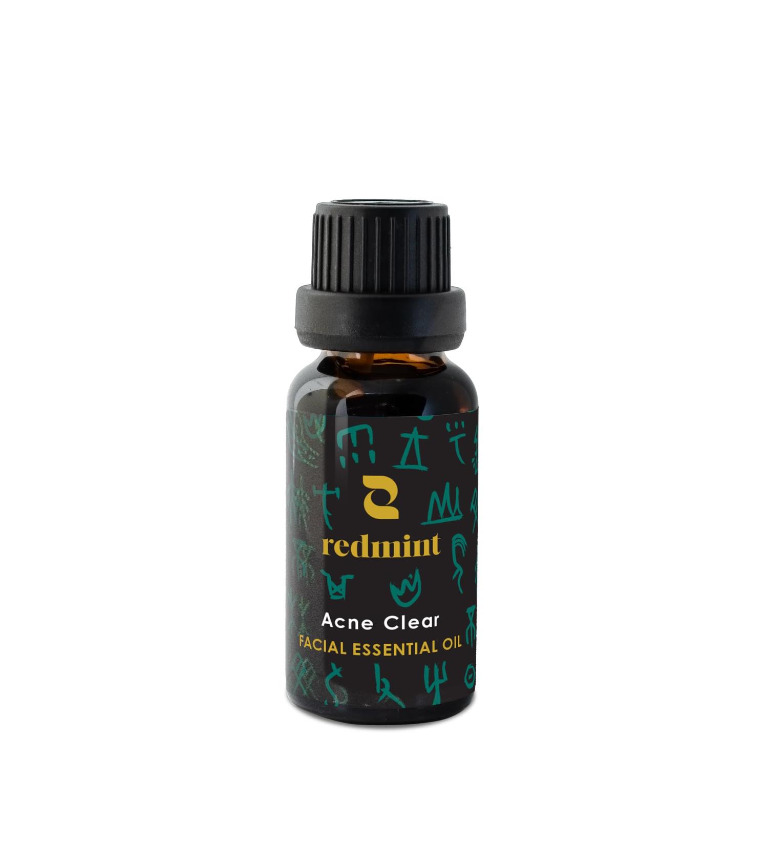 Redmint Acne Clear Facial Essential Oils | Made with 100% Organic TCM Herbal Ingredients Skincare |Natural Tried &True Acne Face Oil | Anti Acne Serum for Face to Skin Radiance| 20ml - Buy Online on GoSupps.com
