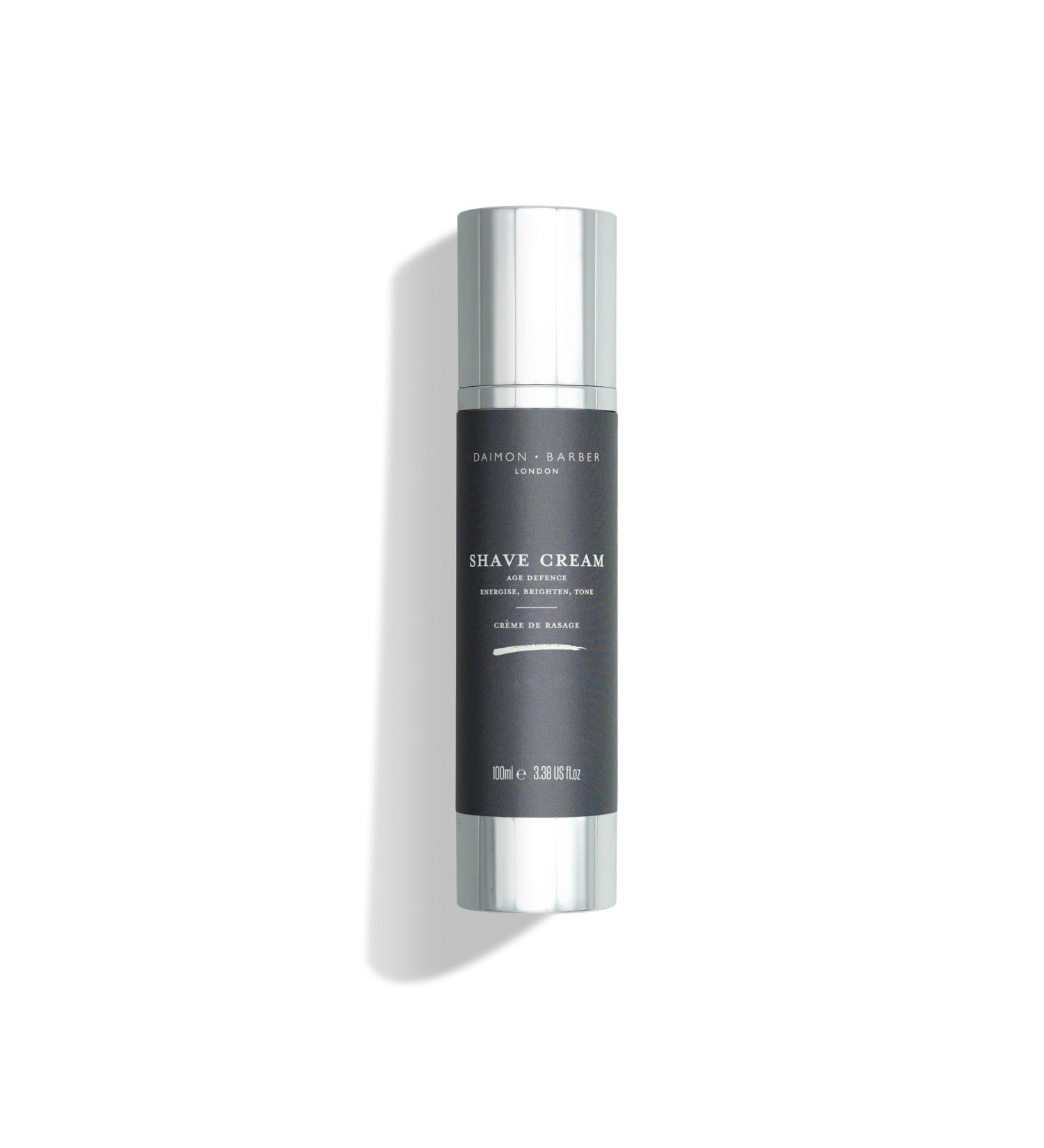 Daimon Barber Age Defence Shave Cream for Men Moisturises Reduces Shaving Irritation and Improves the Appearance of Tired Skin with Coconut Oil and Aloe Vera 100ml