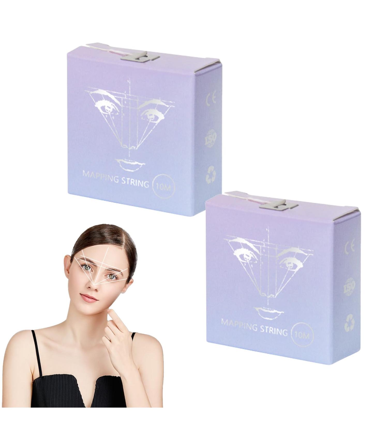  VPB 2 Pack Pre Inked White Ink Eyebrow Mapping Rope Pre-inked Mapping Wire for Permanent Makeup and Microblading Supplies Easy to Mapping Rope - Buy Online on GoSupps.com