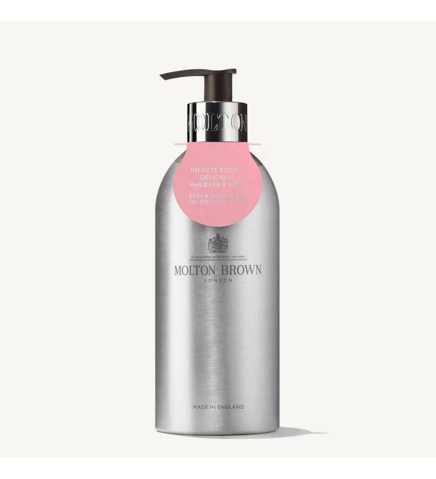 Molton Brown Delicious Rhubarb and Rose Bath and Shower Gel Infinite Bottle 400 ml