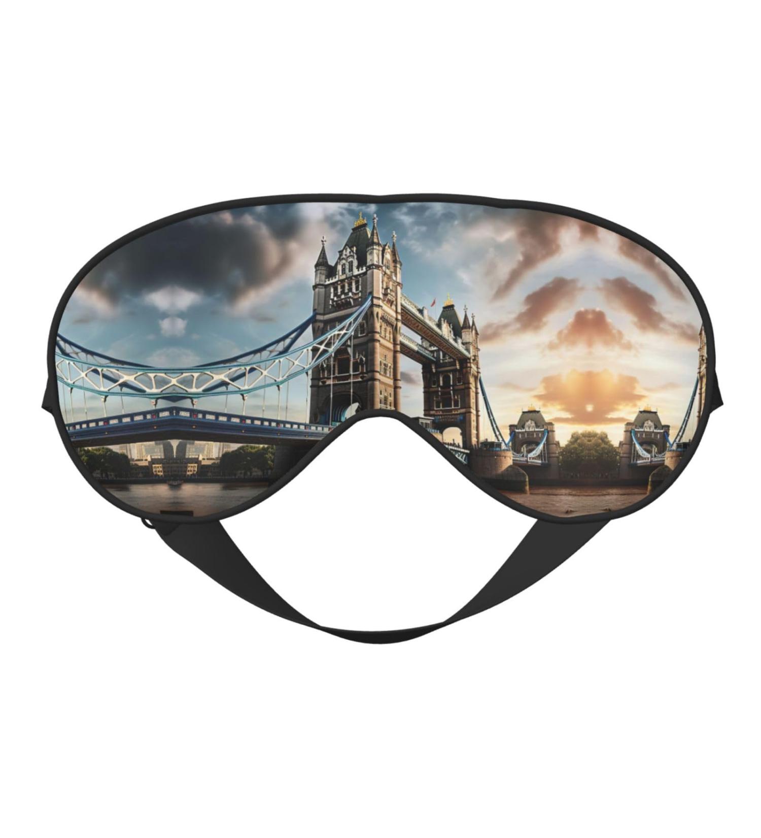 SSIMOO Historic Tower Bridge London Sleep Mask - Adjustable Breathable Fashionable Eye Mask for Comfortable Sleep - International Shipping Available - Buy Online on GoSupps.com