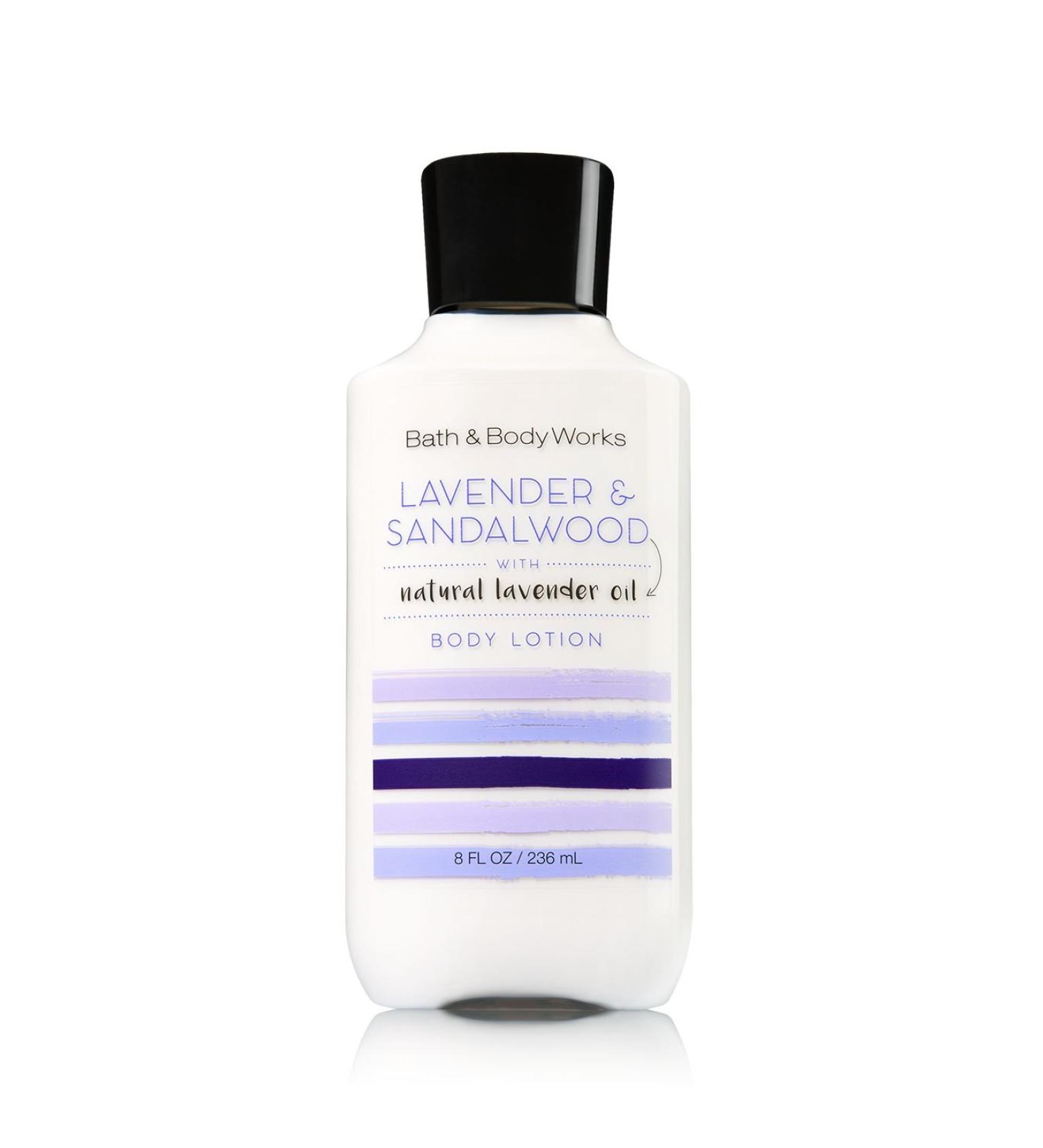 Bath and Body Works Lavender and Sandalwood Body Lotion 8 Ounce Full Size Moisturizing Lotion