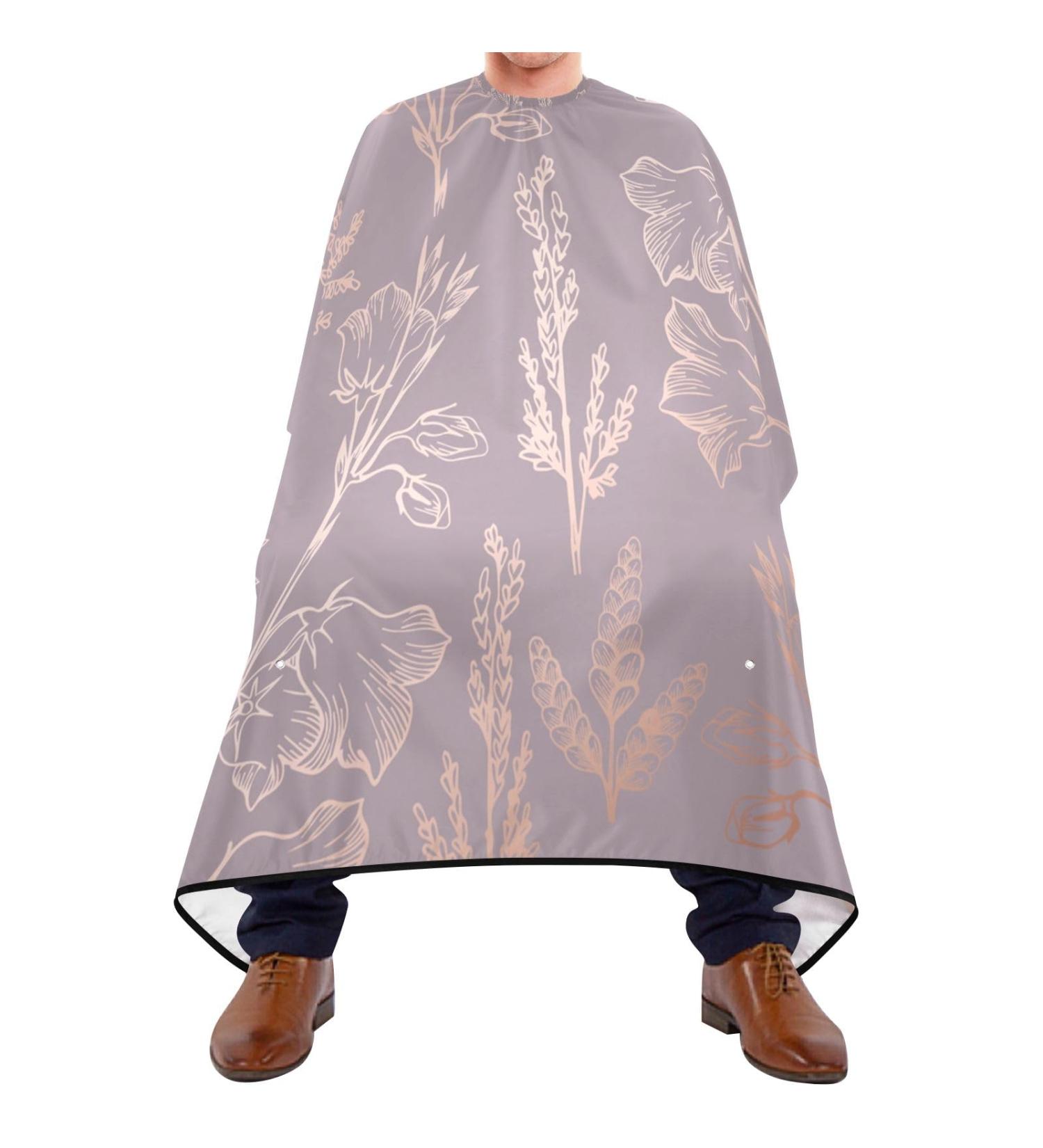 Waterproof Barber Cape - Elegant Rose Gold Floral & Cheetah Haircut Bib for Men & Women | Unisex Hair Cutting Cape - Buy Online on GoSupps.com