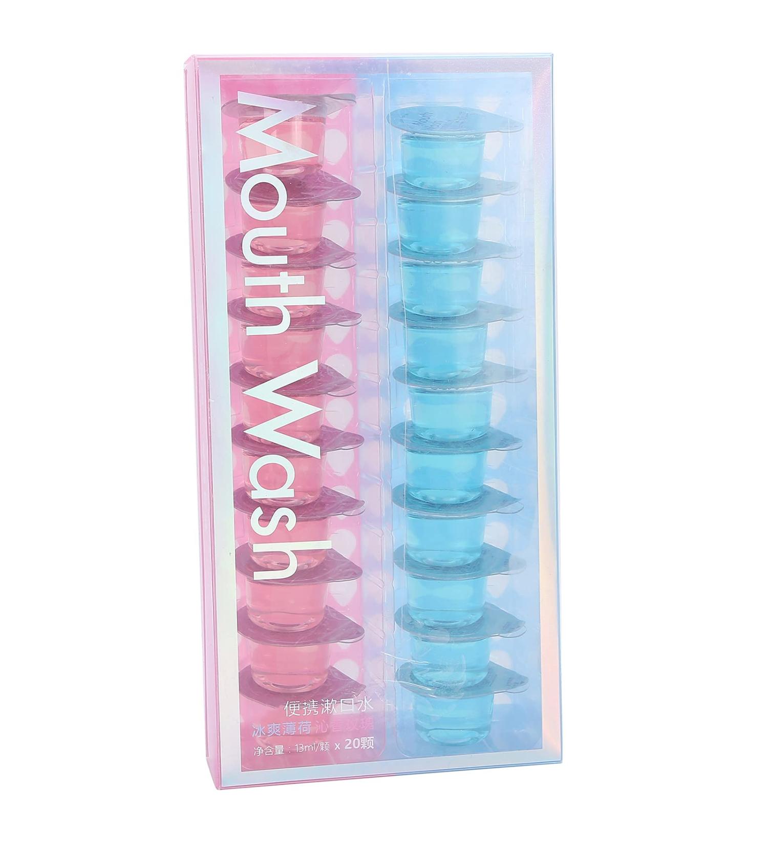 TOUISEDGI Mouthwash Gentle Portable Rose Mint Oral Cleansing Care Mouthwash Fresh Breath Mouthwash for Home Office Travel 13ml x 20pcs - Buy Online on GoSupps.com