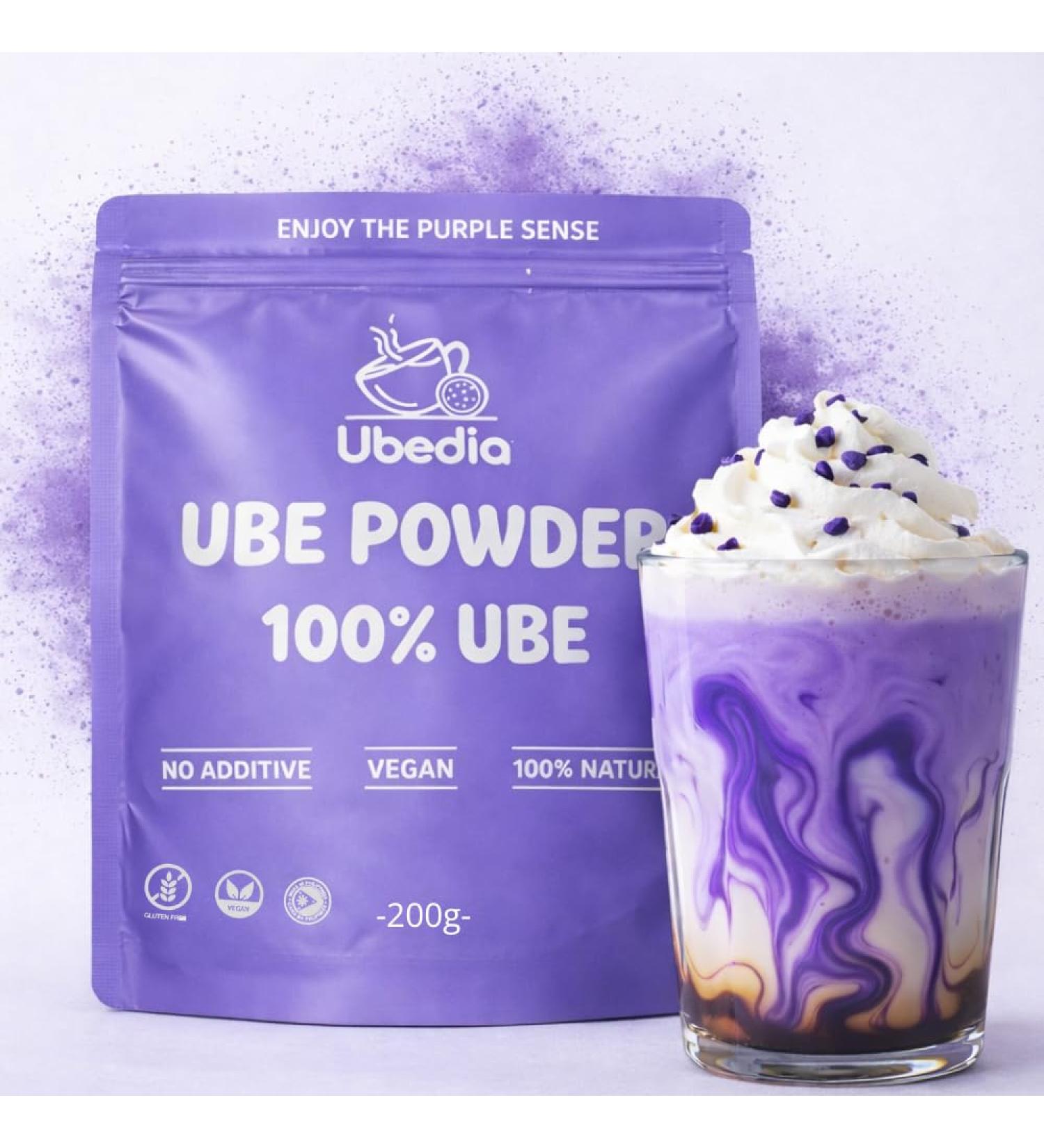 Poudre de Ube 200 Grammes Poudre 100% Pur Ube Naturel Qualit Premium - Grade A Origine Philippines Garantie Sans additifs ou colorants Vegan & Sans Gluten Id al Boissons et P tisseries - Buy Online on GoSupps.com