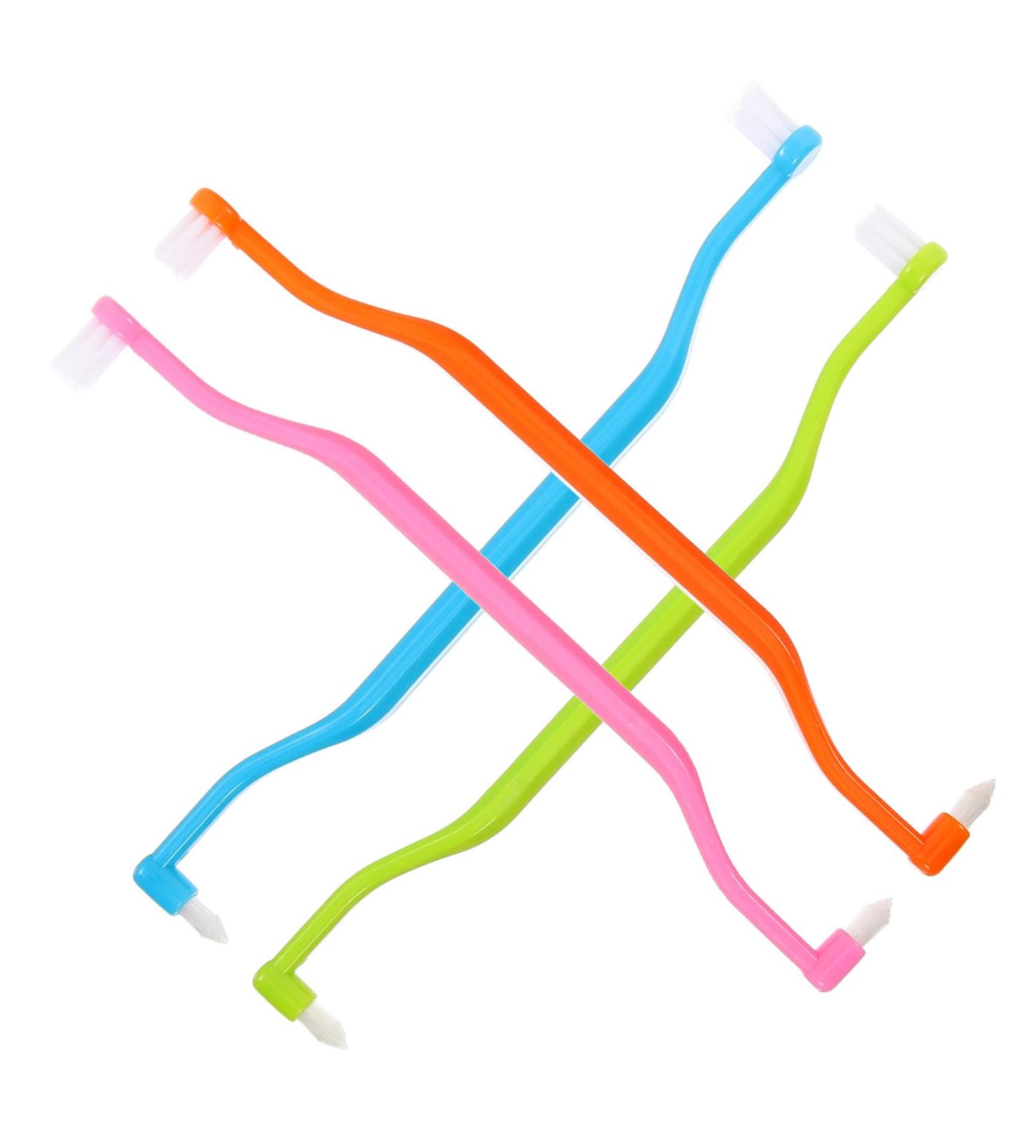 Healvian Double-Headed Toothbrush Set - 4 Portable Household Toothbrushes with Gum Tufts | Travel-Friendly Small Plastic Design for Superior Oral Care - Buy Online on GoSupps.com