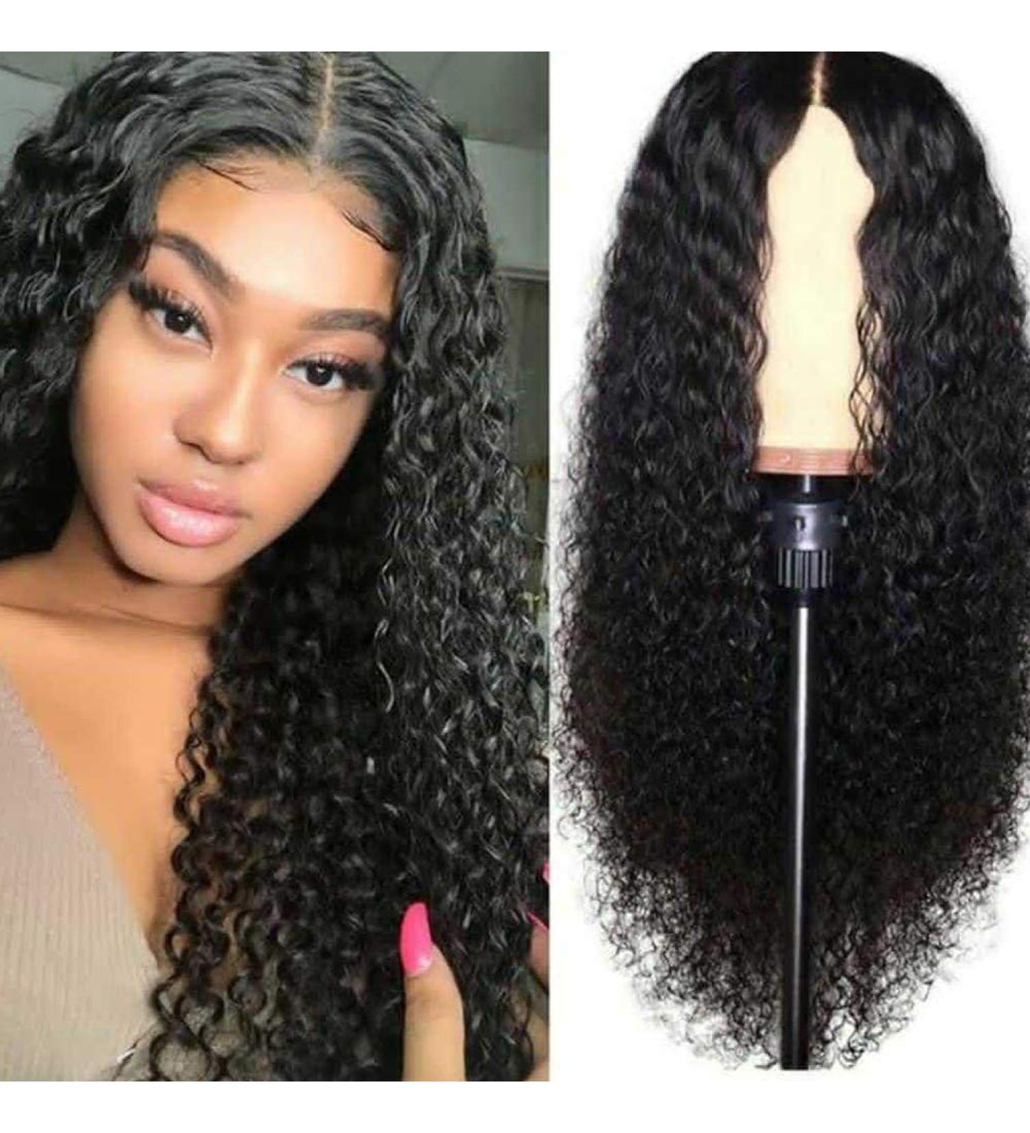 Suszian Lace Front Real Hair Wig for Black Women - Deep Curly & Long Adjustable Wig with Baby Hair - Buy Online on GoSupps.com