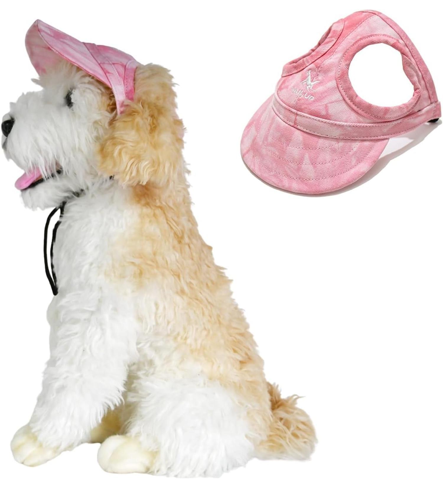 BT BEAR Hunde tz Baseball Cap with Ear Holes for Small & Medium Dogs | Adjustable Summer Outdoor Gear in Batik-Rosa - Buy Online on GoSupps.com