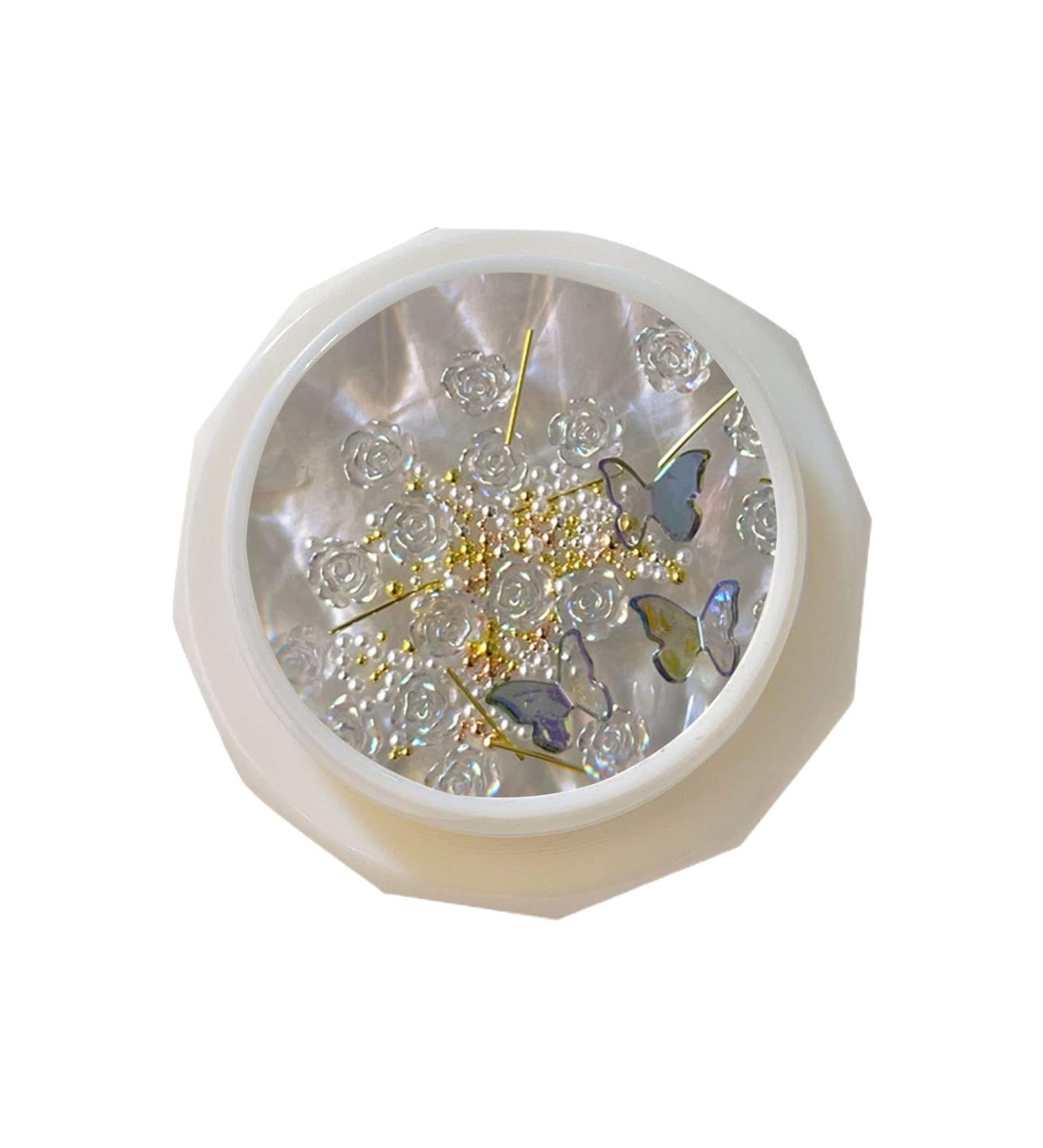 Worparsen Manicure Decor Resin Nail Camellia Decor Manicure Accessories DIY Creative Shape H