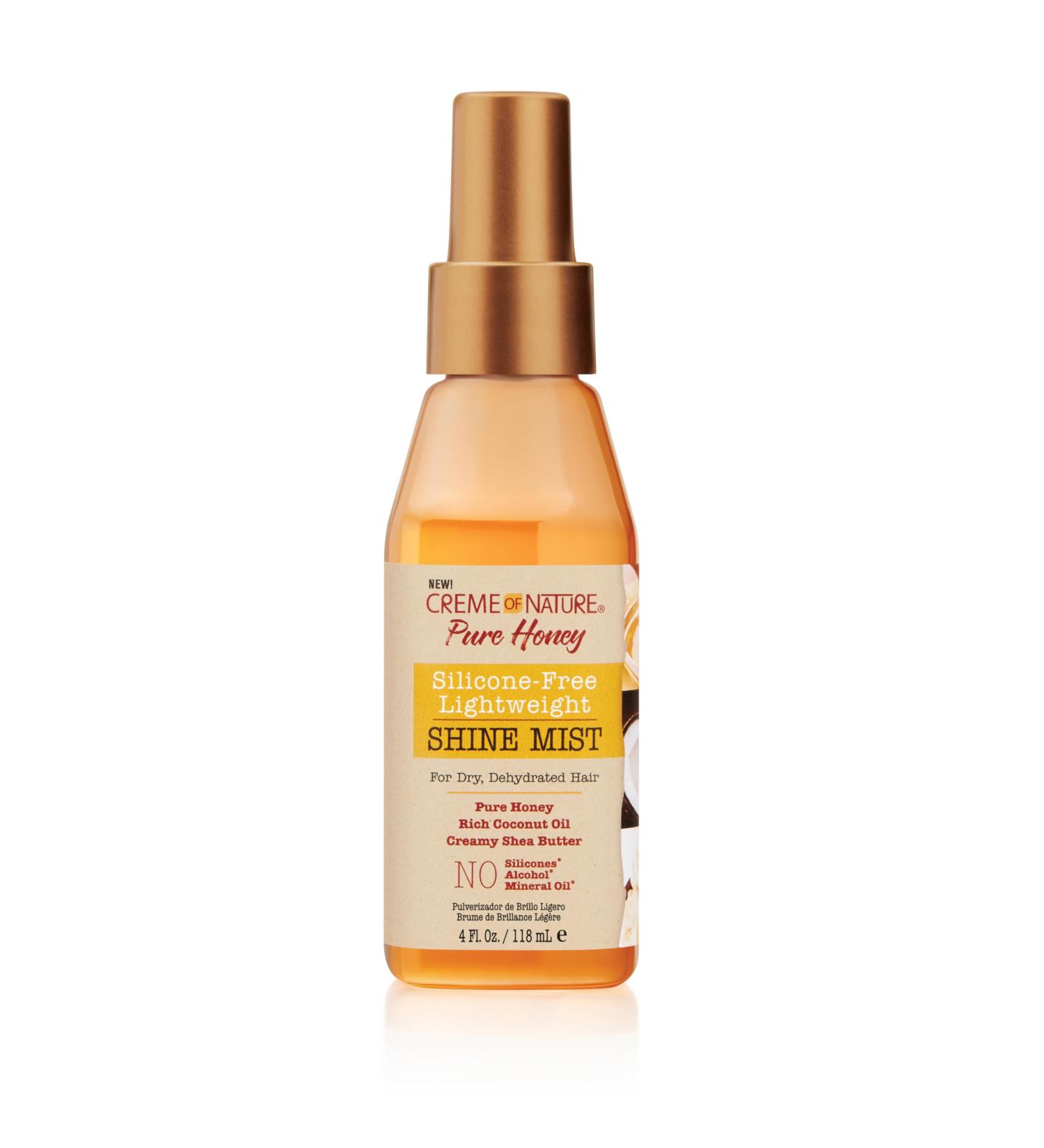 CREME OF NATURE Pure Honey Silicone-Free Lightweight Shine Mist for Dry Dehydrated Hair 4 Fl Oz (Pack of 1)