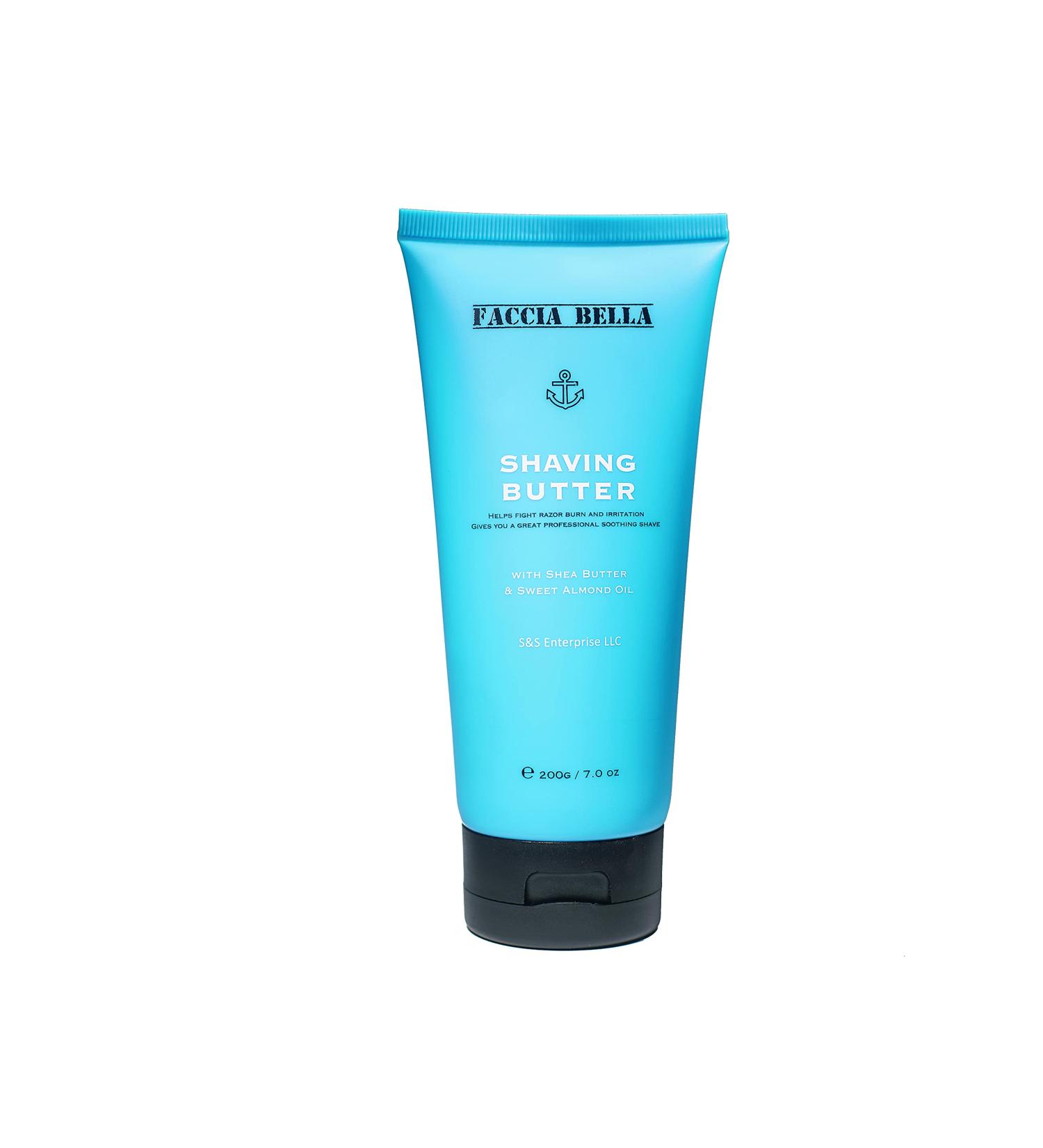 Faccia Bella Shaving Butter 7 fl oz with Sweet Almond Oil - Cream Lotion After Shave (Pack of 1) - Buy Online on GoSupps.com