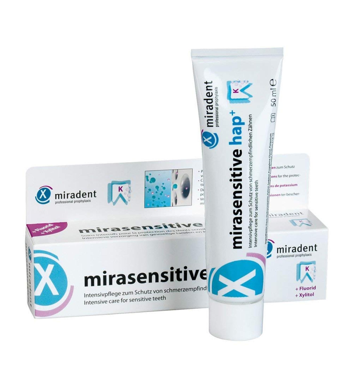 Toothpaste Mirasensitive hap+ for Sensitive Teeth 50ml Tube by Miradent