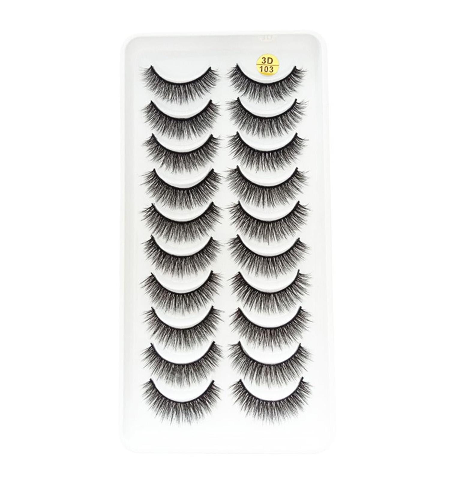 FRCOLOR 10 Pairs of False Eyelashes Fluffy Pesta as Postizas Natural Artificial Eyelashes Long Black Thick Eyelashes Magnetic Eyelashes Natural Look 3D Adhesive Form Chemical Fibre - Buy Online on GoSupps.com
