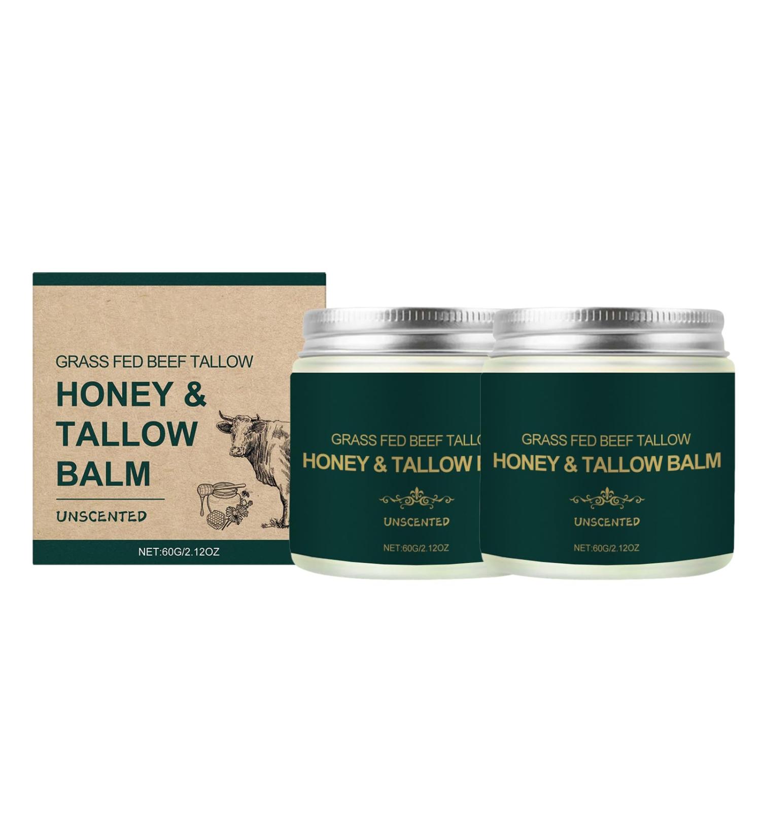 Baume s bum et miel pour le visage suif de b uf pour la peau suif de b uf nourri l'herbe et miel sauvage brut cr me hydratante pour le corps le visage pour les peaux sensibles s ches 2 Pi ces. - Buy Online on GoSupps.com