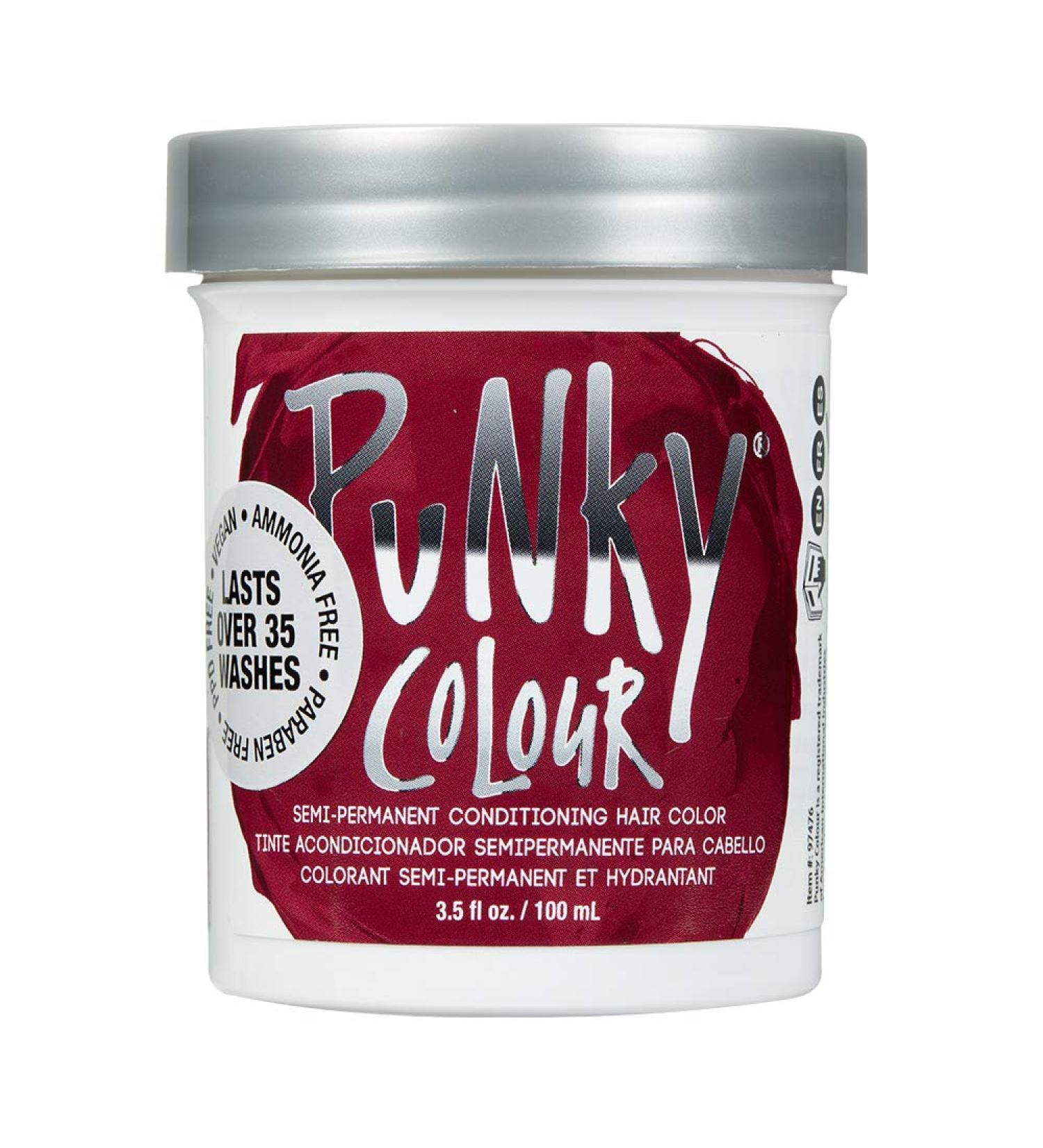 Punky Red Wine Semi Permanent Hair Color - Vegan, PPD & Paraben Free, Vibrant & Long-Lasting Hair Dye, Easy to Apply, 3.5oz - Buy Online on GoSupps.com