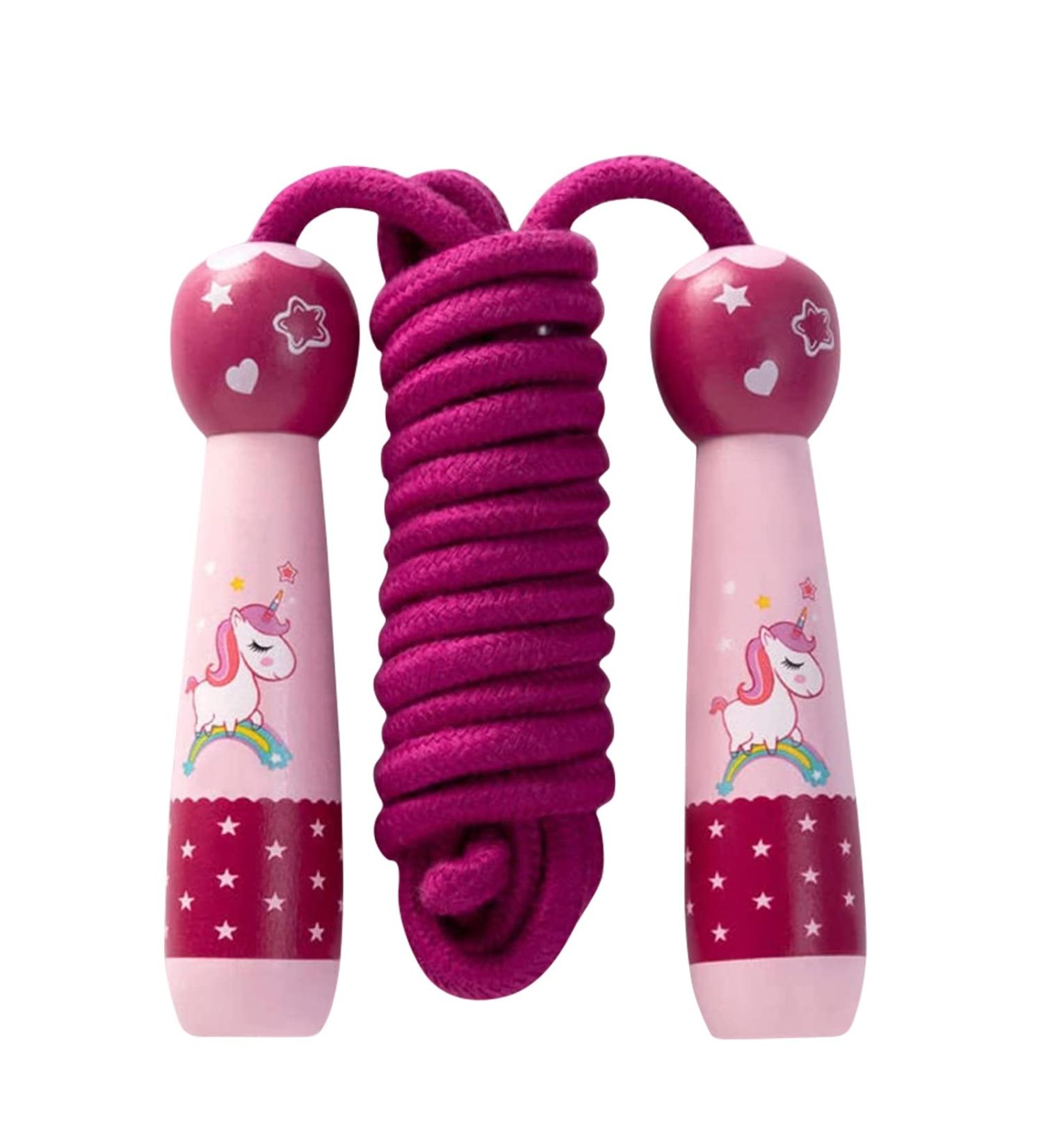 Buy Unicorn Jump Rope for Kids - Adjustable Cotton Rope with Cartoon Wooden Handle - Perfect for Sports Training & Fun! - Buy Online on GoSupps.com