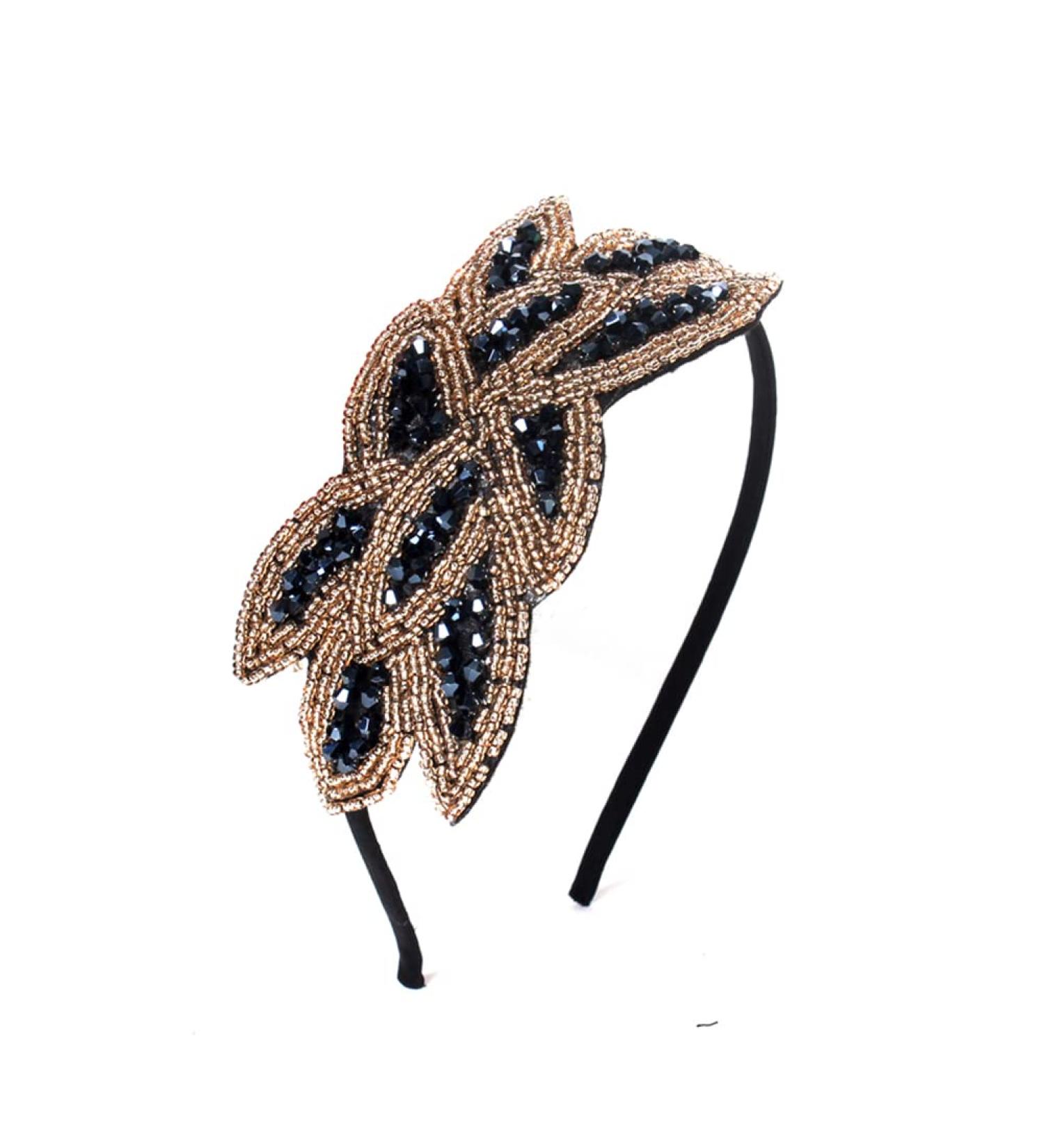 ericotry Women Flapper Headpiece 1920s Rhinestone Headband Retro Beaded Leaf Art Deco Hair Accessories for Costume Cosplay Party (Blue) - Buy Online on GoSupps.com