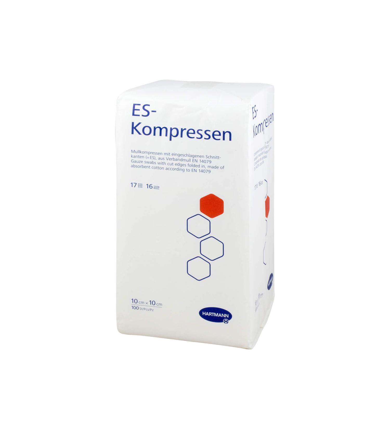 ES compresses non-sterile 10x10 cm 16-ply 100 pcs