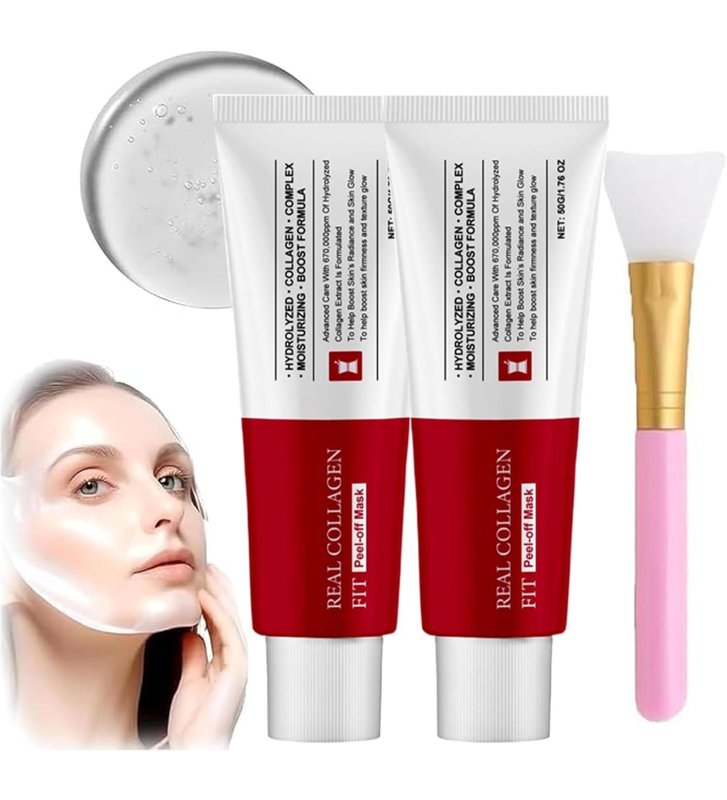 2 PCS Korean Collagen Face Mask Korean Organic Collagen Face Mask Collagen Night Peel Off Facial Mask Real Collagen Fit Collagen Night Wrap Mask Peel Off Facial Mask For Elasticity - Buy Online on GoSupps.com