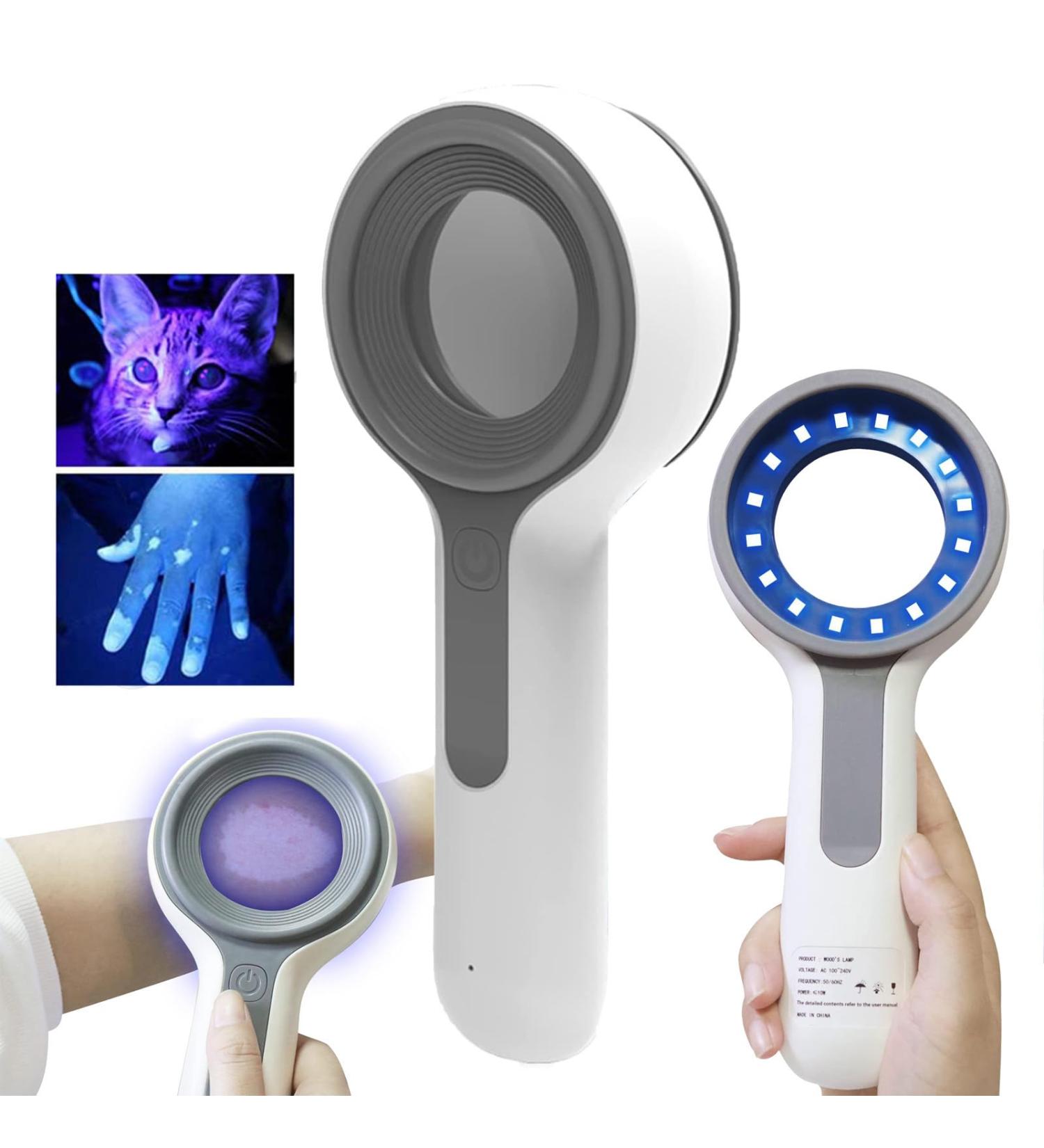 Woods Lamp Skin Analyzer Professional Magnifying Analyzer Skin Detector Home Care for Pet Fungus Detection Baby Product Detection Cosmetic Fluorescent Agent Rechargeable - Buy Online on GoSupps.com