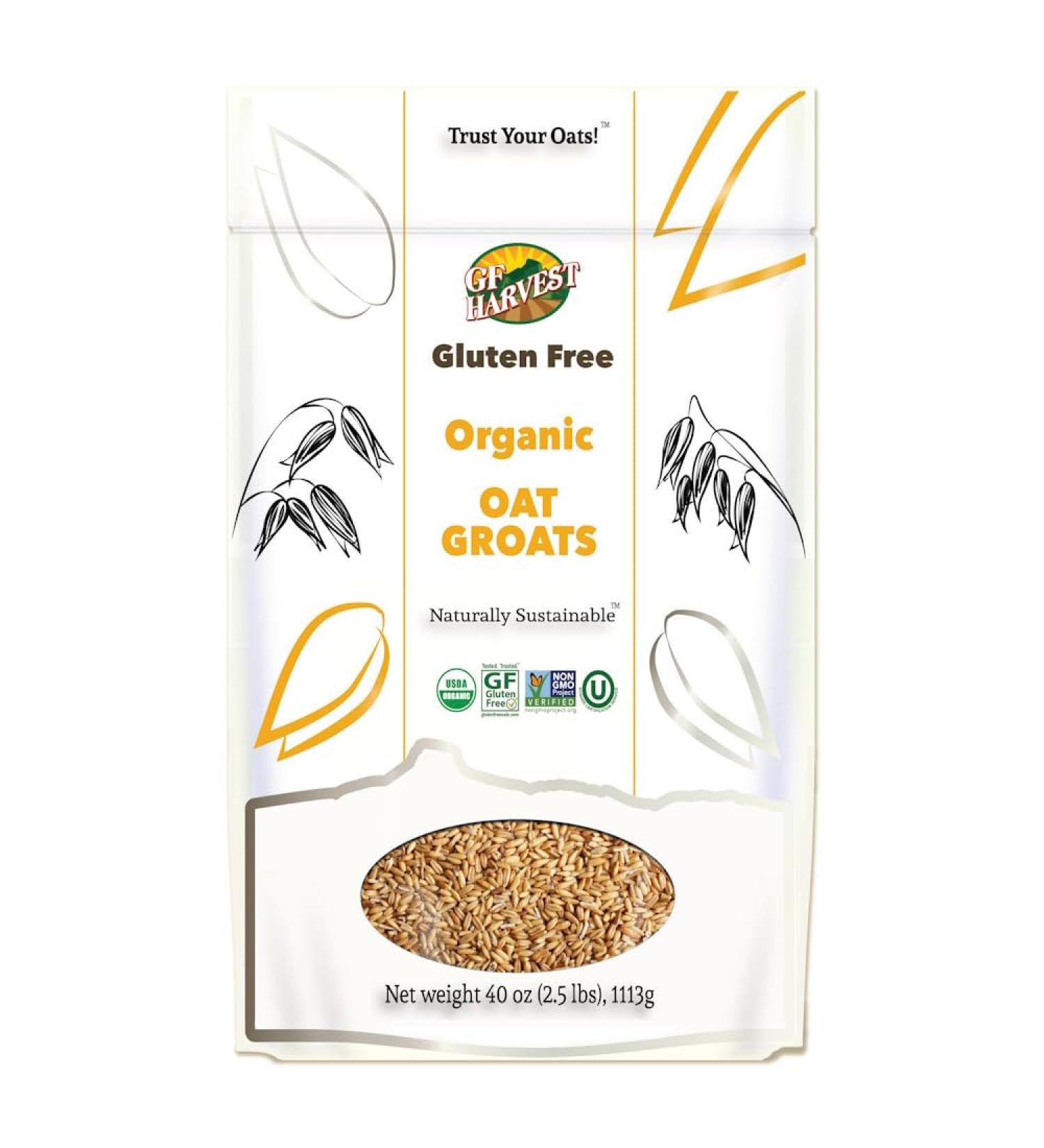 GF Harvest Organic Gluten Free Oat Groats 40oz Bag - 2.5lb (Pack of 1) - Buy Online on GoSupps.com