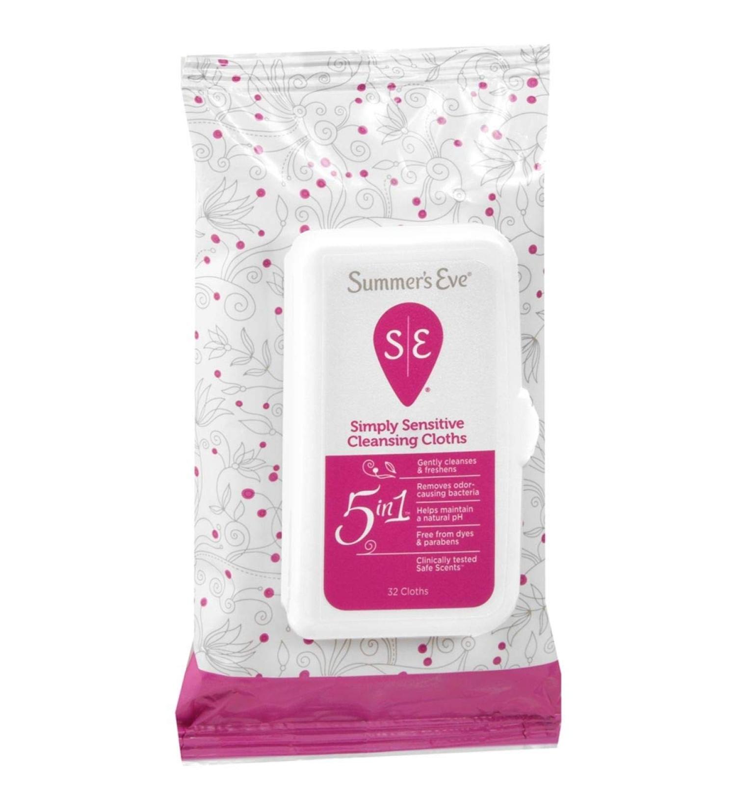Summers Eve Feminine Cleansing Cloths Sensitive Skin - 32 Each 3 Pack