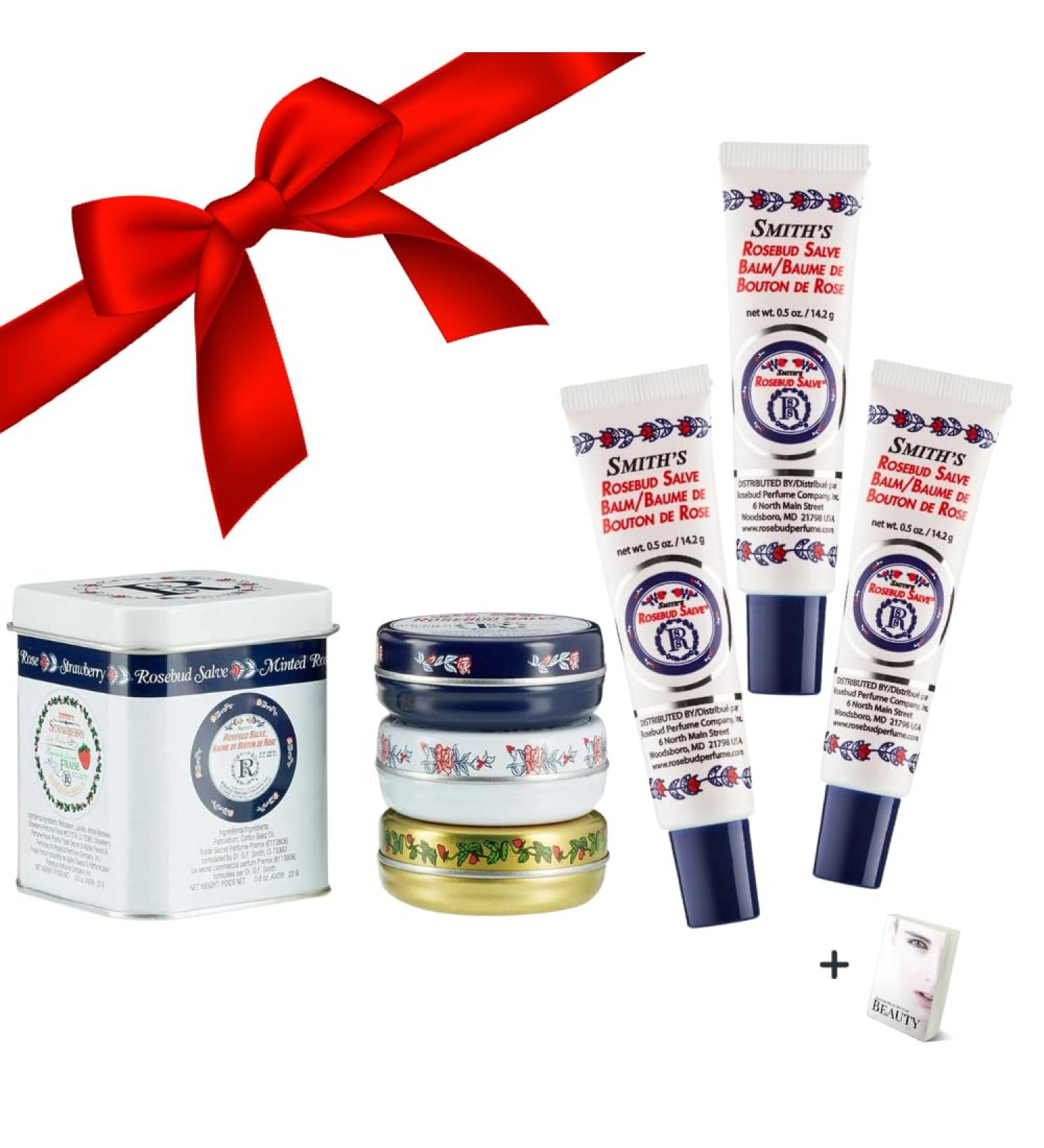 Smith's Rosebud Salve Set - 0.8oz Collectors Lavish Layers & 0.5oz Trio Lip Balm | Original Minted & Strawberry | International Shipping & Self Care E-book - Buy Online on GoSupps.com