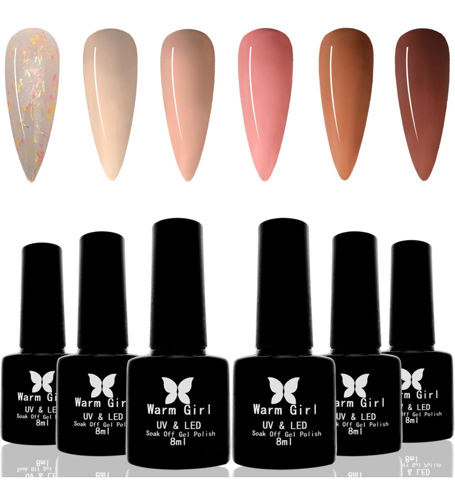 Warm Girl Gel Nail Polish Set - 6 Colours Gel Nail Polish kit Soak Off UV/LED Gel Polish Long Lasting Manicure kit 8ML - Buy Online on GoSupps.com