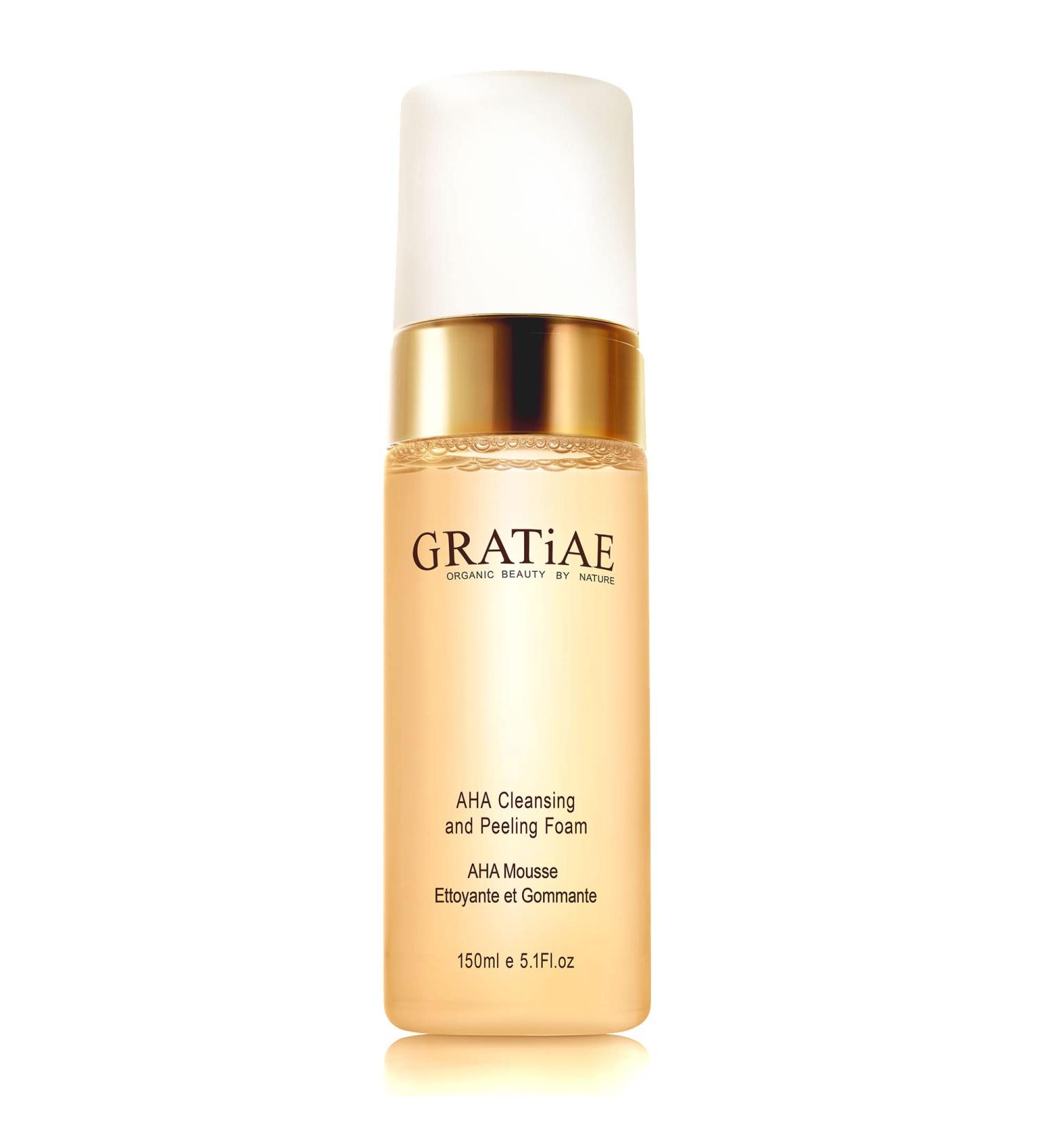 Gratiae Organics AHA Cleansing Foam - Non-Drying Facial Cleanser for Sensitive & Acne-Prone Skin | 5.1 Fl. Oz - Buy Online on GoSupps.com