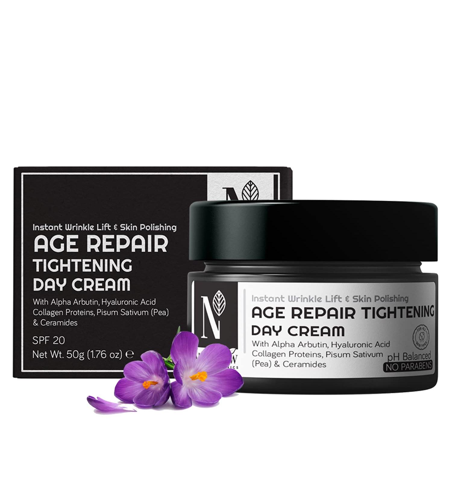 Nutriglow Advanced Organics Age Repair Tightening Day Cream for Instant Wrinkle Lift Soft Skin with Vitamin C All Skin Types 50G - Buy Online on GoSupps.com