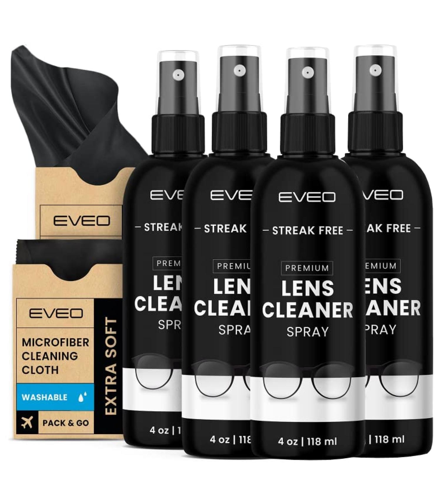 Eyeglass Cleaner Spray - No Streaks Technology + Microfiber Cloth- Glasses Cleaning Kit - 16oz - Buy Online on GoSupps.com