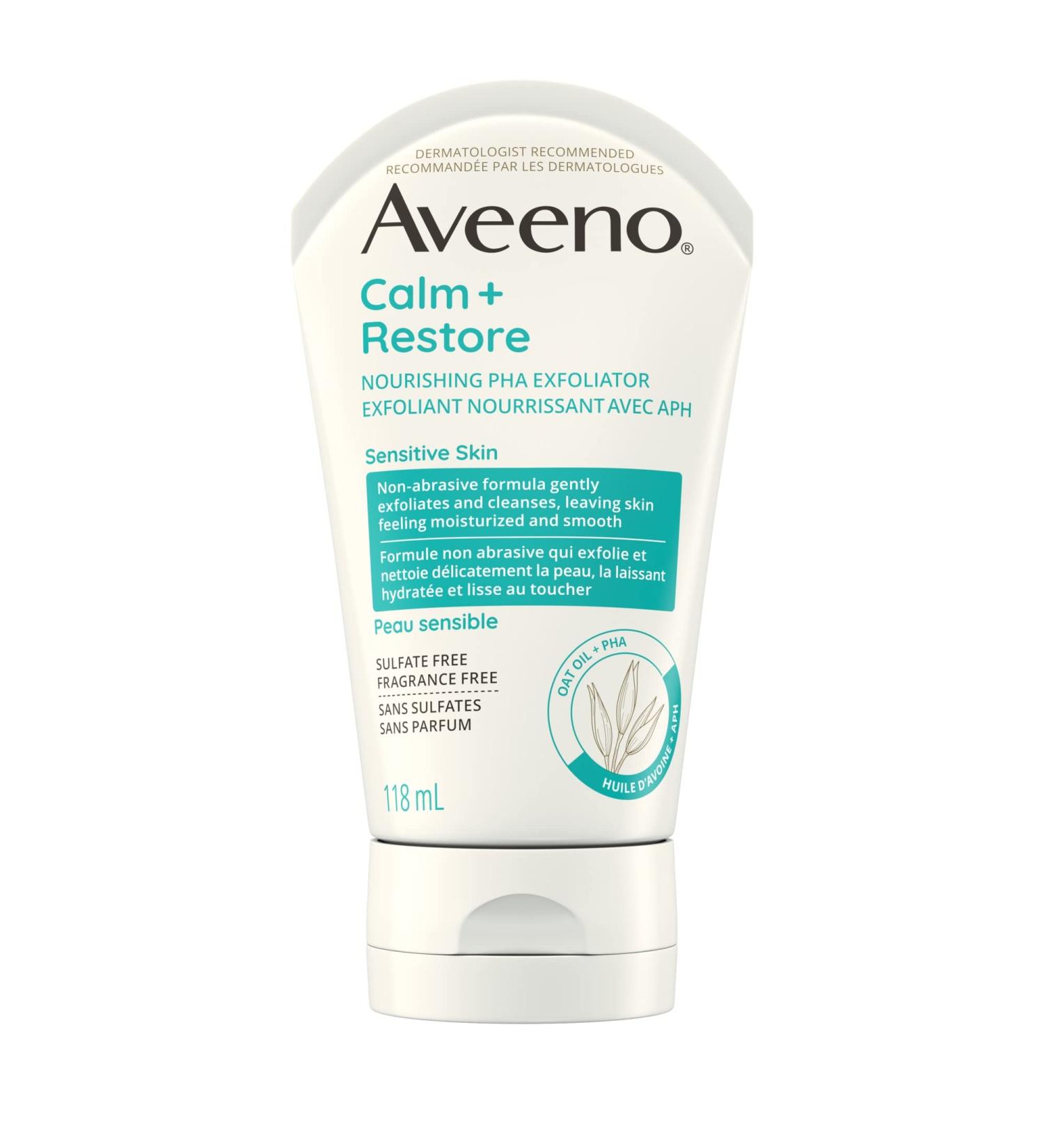 Aveeno Calm + Restore Nourishing PHA Exfoliator 118mL 1 - Buy Online on GoSupps.com