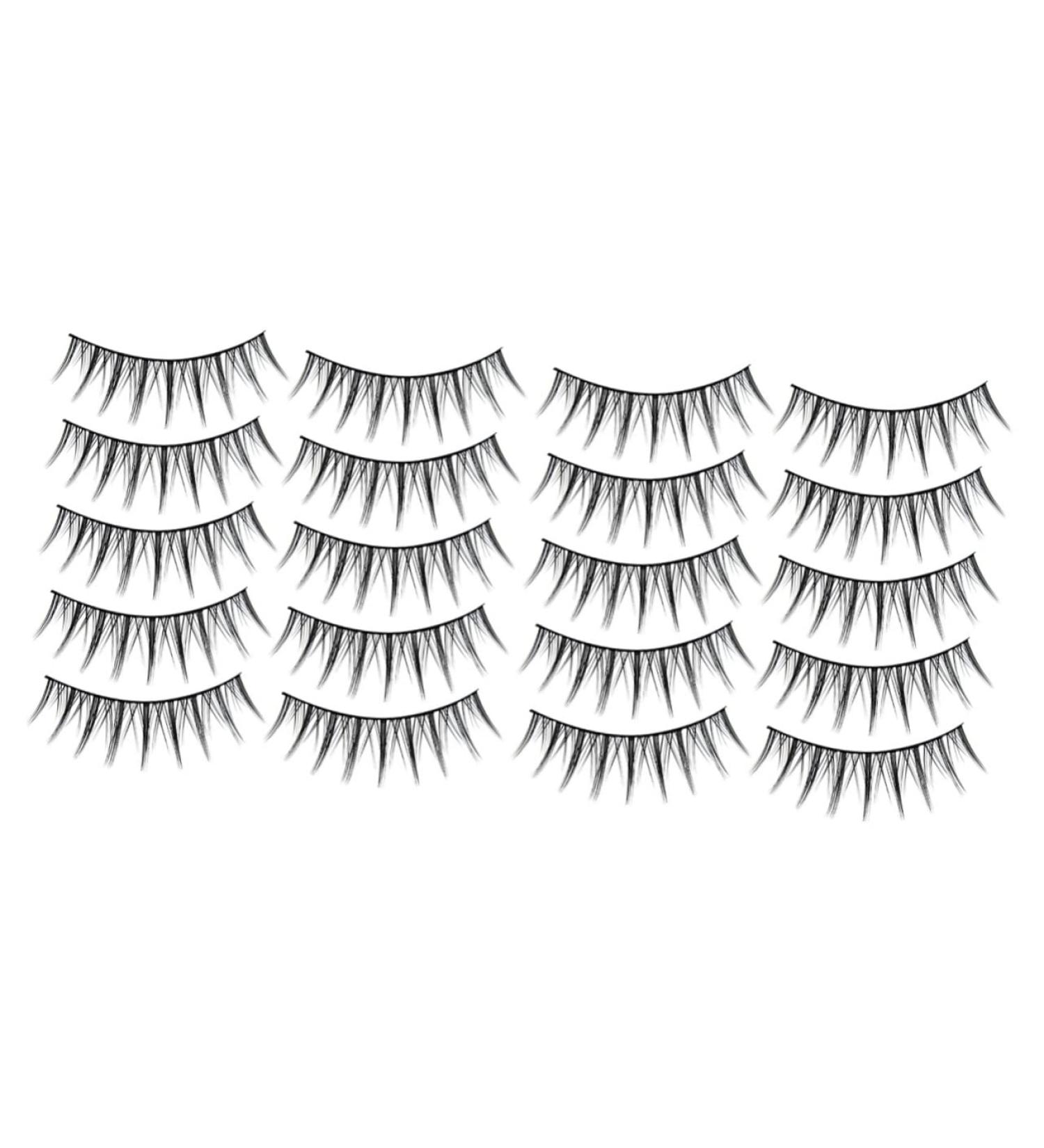 MAGICLULU 20 Pairs Fake Eyelashes Reusable Black Eyelashes Natural Lashes False Eyelashes Lashes Natural Look Short Fake Lashes Natural Soft Light Fake Lash Mango Fiber Set Slim - Buy Online on GoSupps.com