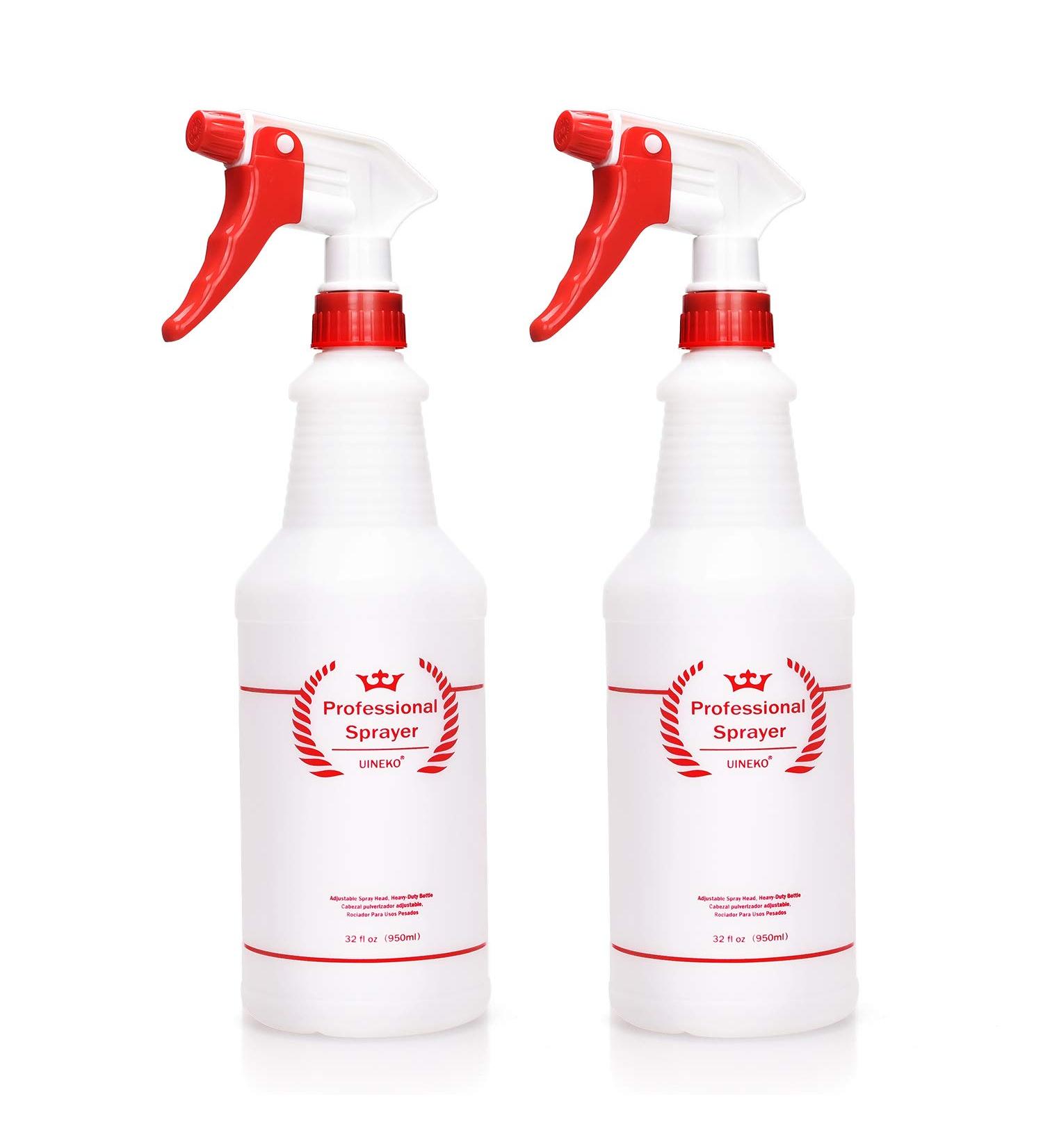 2 Pack 32 Oz Heavy Duty Plastic Spray Bottles - Red | All-Purpose Sprayer for Cleaning, Planting, Pet Care | Leak Proof, Adjustable Nozzle - Buy Online on GoSupps.com
