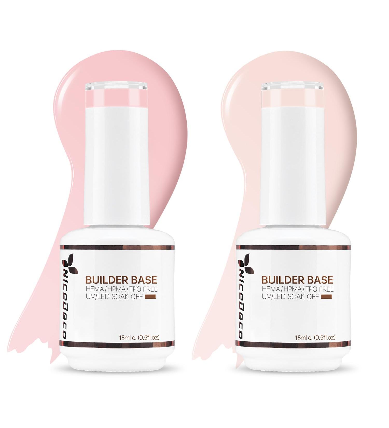 Nicedeco 8 in 1 Builder Base Strengthening Gel 2x15ml UV/LED Clear Building Nail Gel in a Bottle for Hard Strong Nails Tips & Extensions Gel Polish Nail Repair Nail Strengthen SET2-8 - Buy Online on GoSupps.com