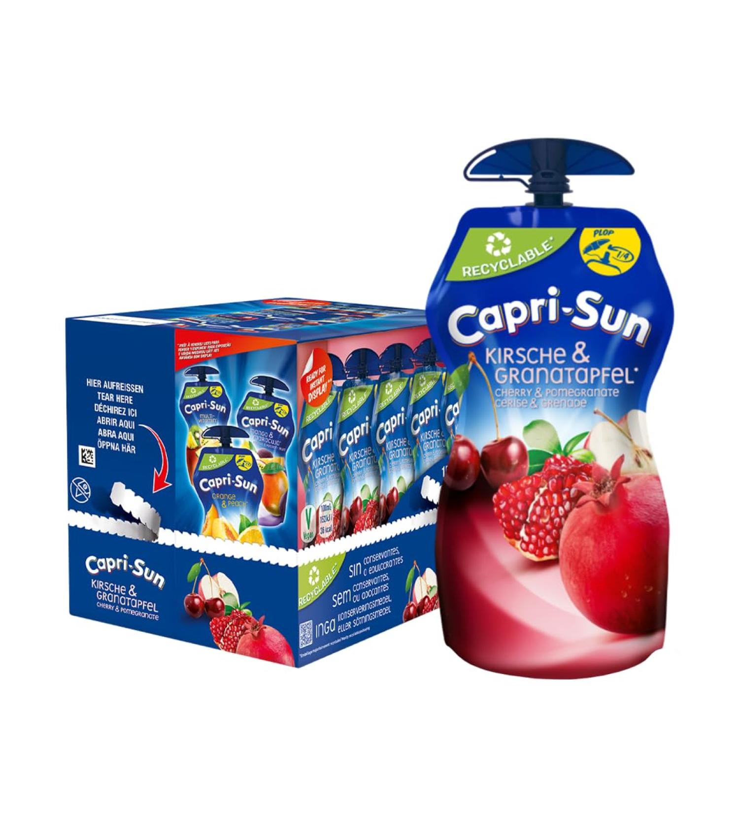 Capri-Sun Cherry & Pomegranate Boisson aux Fruits Cerise et Grenade 330ml Pack de 15 Poches - Buy Online on GoSupps.com