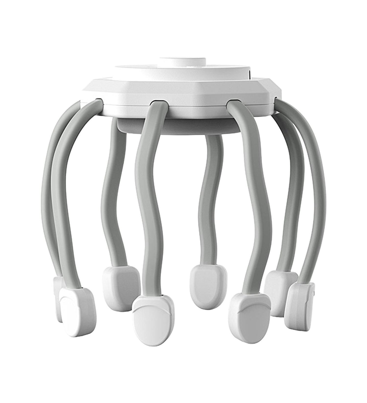 Electric Scalp Massager | Portable Head Massage Device with 10 Vibrating Contacts & 3 Modes for Hair Growth & Relaxation - White - Buy Online on GoSupps.com