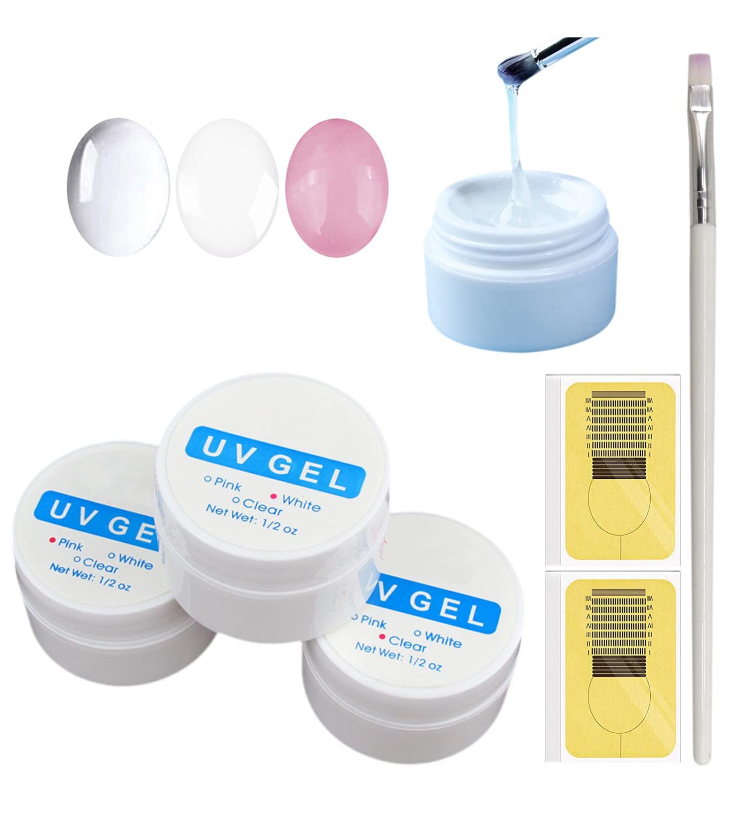 Warm Girl Assembly Gel for Nails - 3 Colors | Nail Strengthening UV Gel Set for Art & Manicure | Transparent White Pink - Buy Online on GoSupps.com