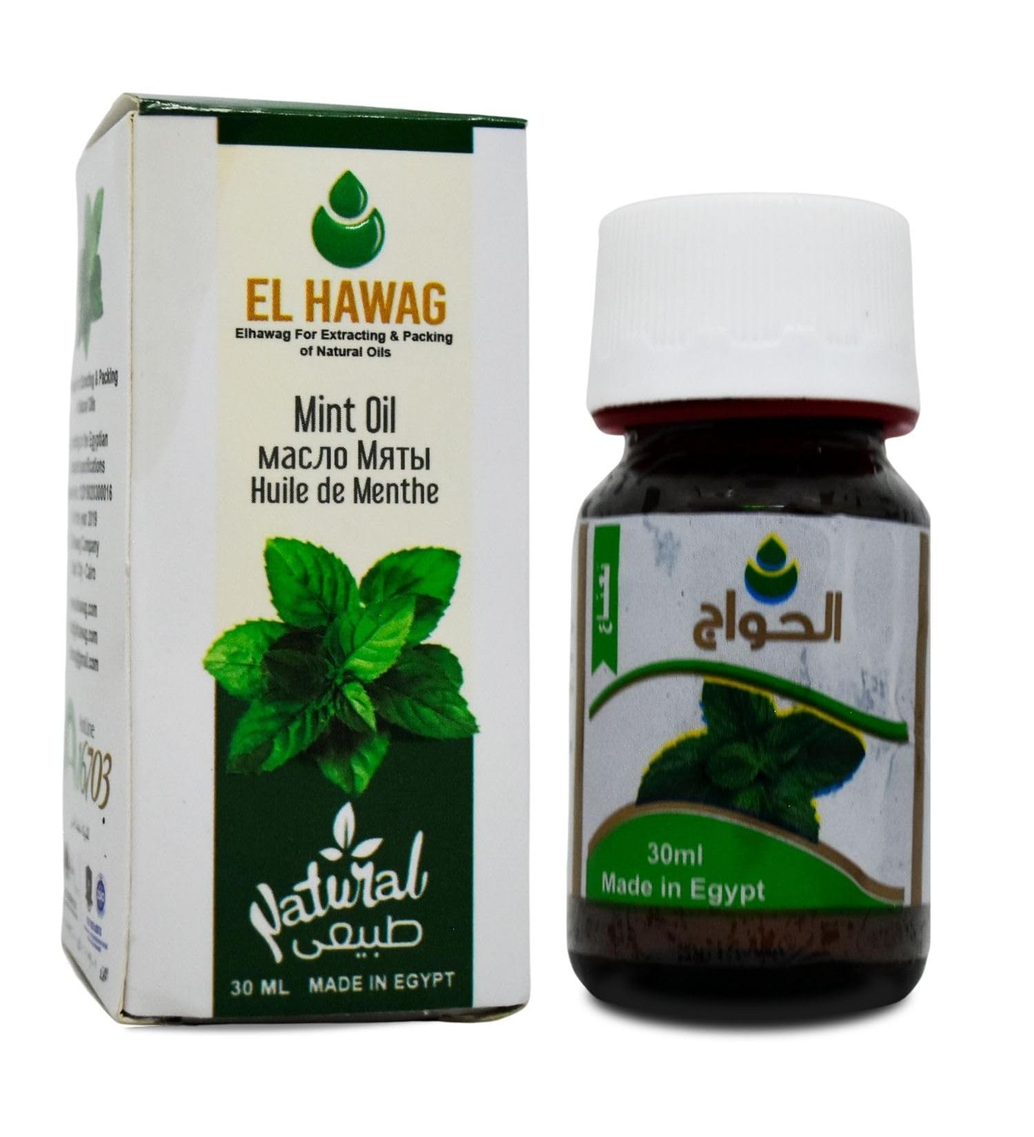 Elhawag Peppermint Oil Pure & Natural Cold Pressed Al Hawaj El Hawag Natural Mint Oils Concentrated Crude Perfect Fresh Food Body Skin Hair Kosher Halal (1 Pack 1 oz / 30 ml)  - Buy Online on GoSupps.com