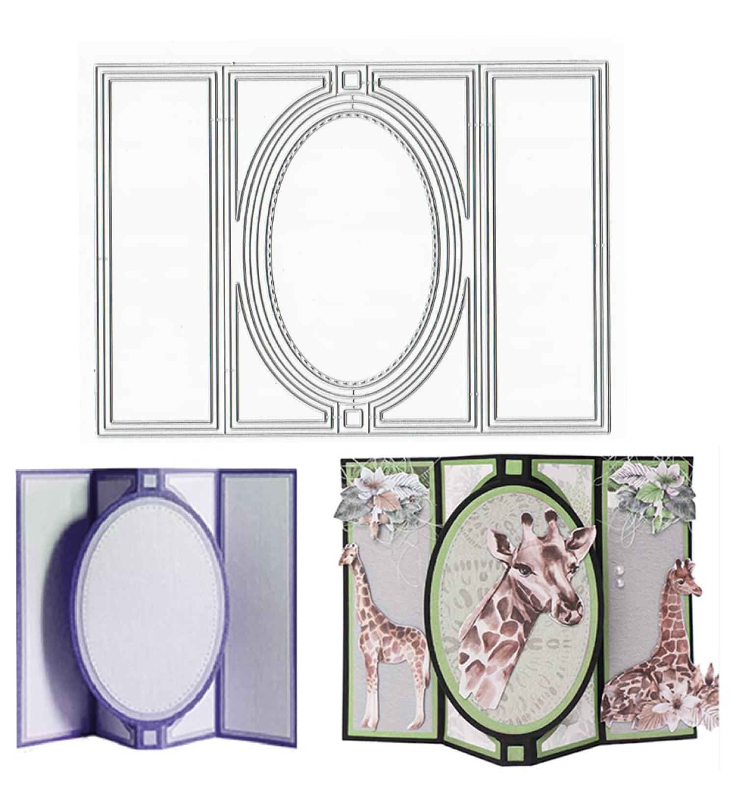 Estivaux 3D Card Shape Die Cuts - Oval & Rectangular Gift Pop-Up Cutting Dies Set for Scrapbooking and DIY Crafts - Buy Online on GoSupps.com