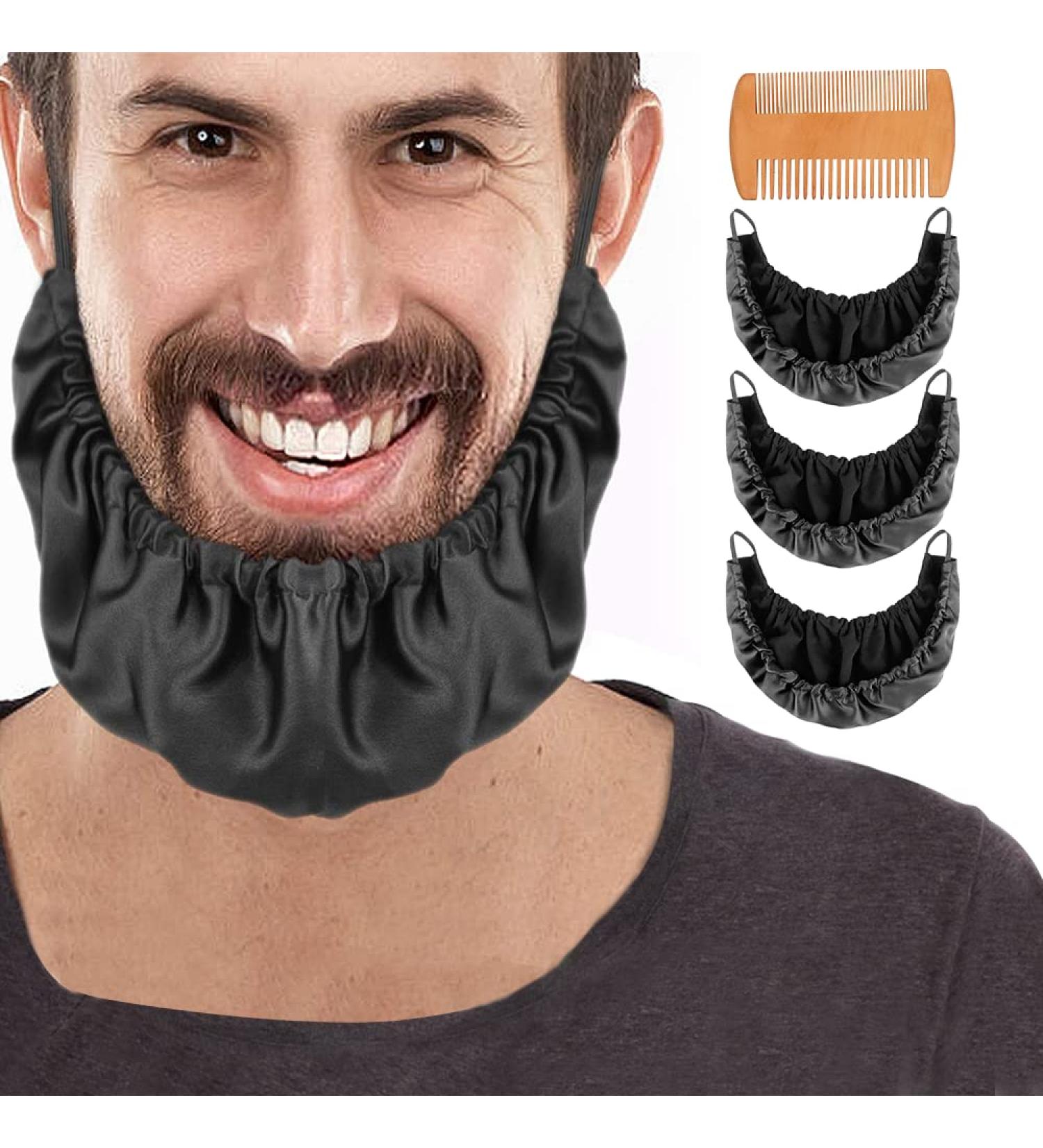 Richoose Beard Bonnet Set - 4 PCS Beard Comb Bandana, 3 PCS Beard Guard Covers - Buy Online on GoSupps.com