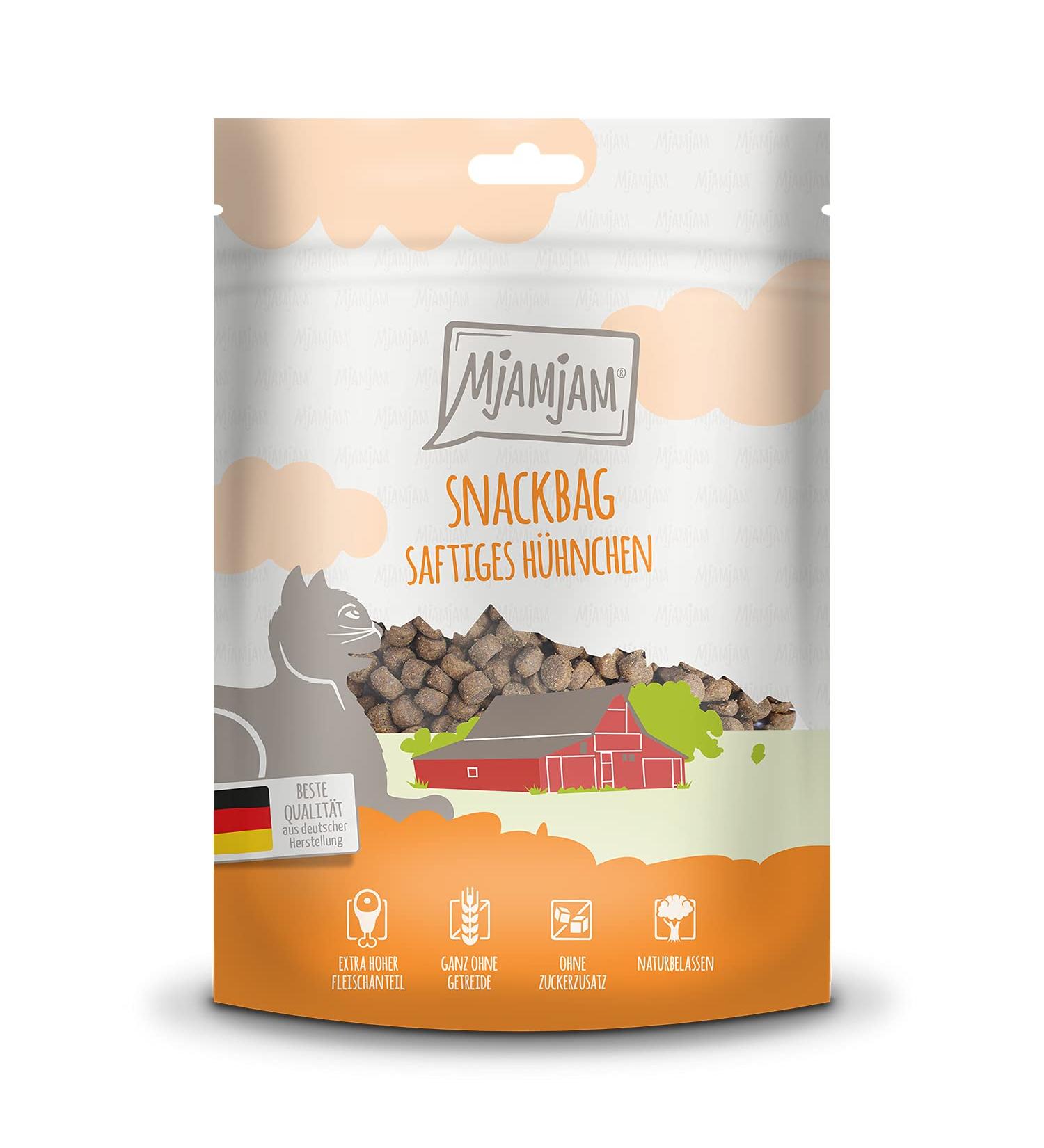 Mjamjam Premium Katzensnack - Juicy Chicken Treats 125g | Natural No Synthetic Preservatives 1-Pack - Buy Online on GoSupps.com